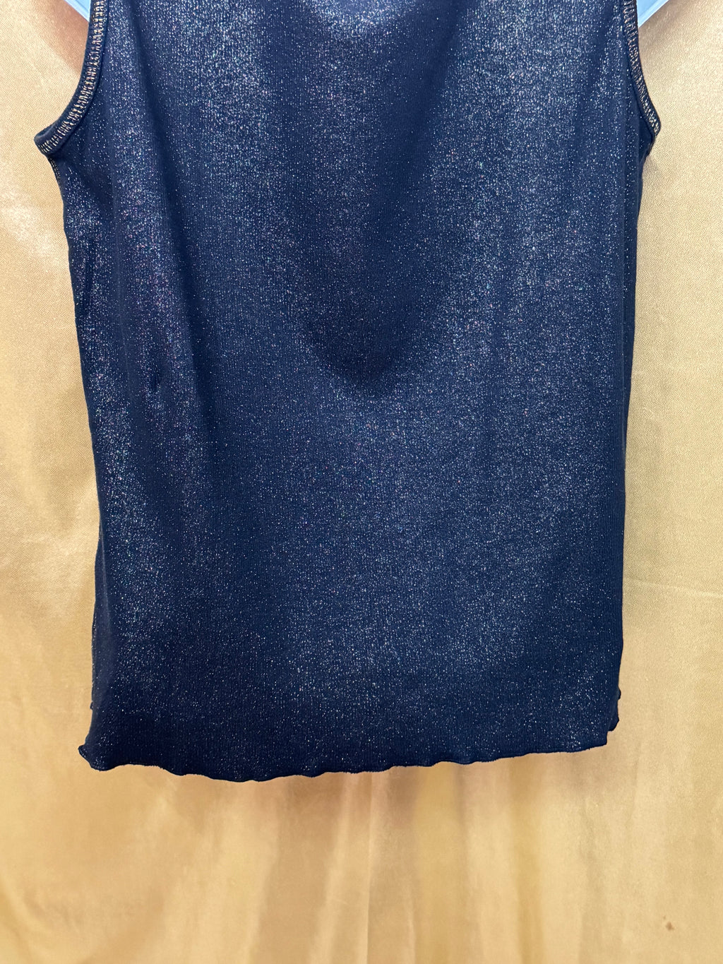 Carolyn Taylor Black Metallic Glitter Scoop Neck Tank Top - Size M
