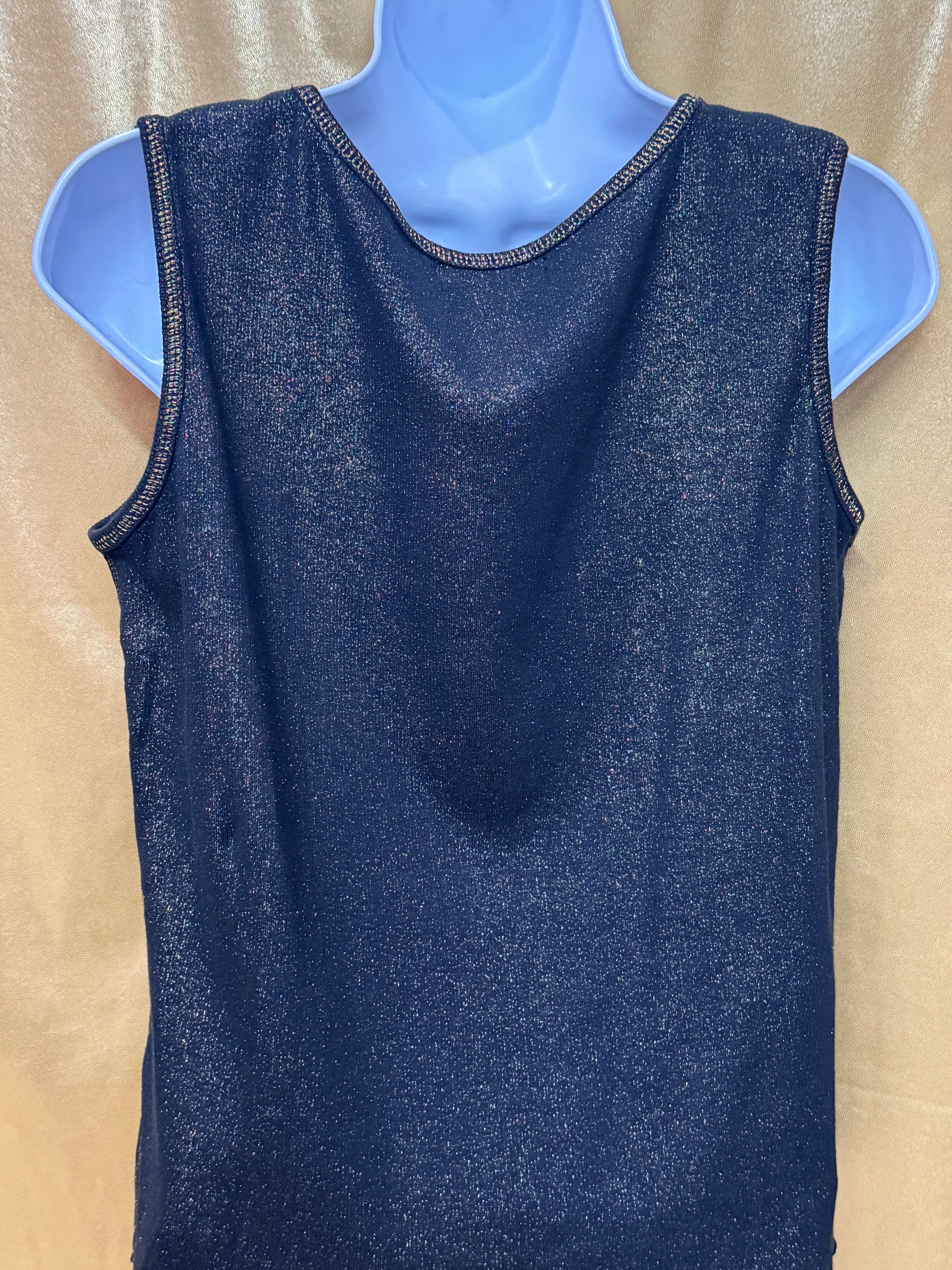 Carolyn Taylor Black Metallic Glitter Scoop Neck Tank Top - Size M