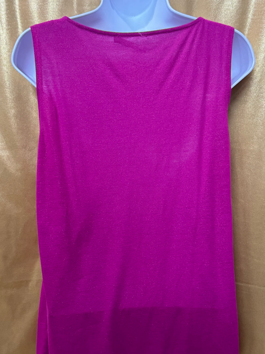 Cable & Gauge Magenta Pink Shimmer Cowl Neck Sleeveless Top - Size M