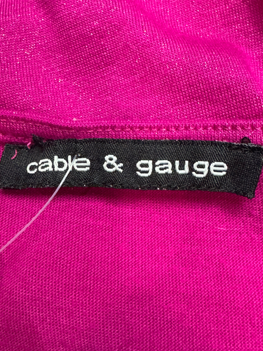 Cable & Gauge Magenta Pink Shimmer Cowl Neck Sleeveless Top - Size M