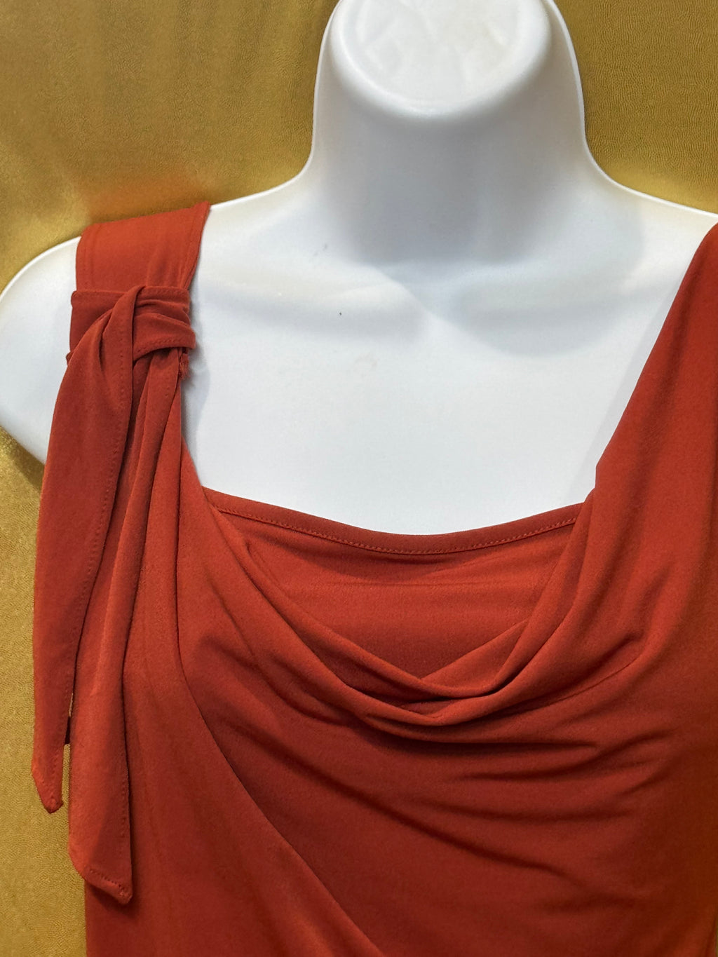 Simply Vera Vera Wang Rust Red Cowl Neck Sleeveless Top - Size M