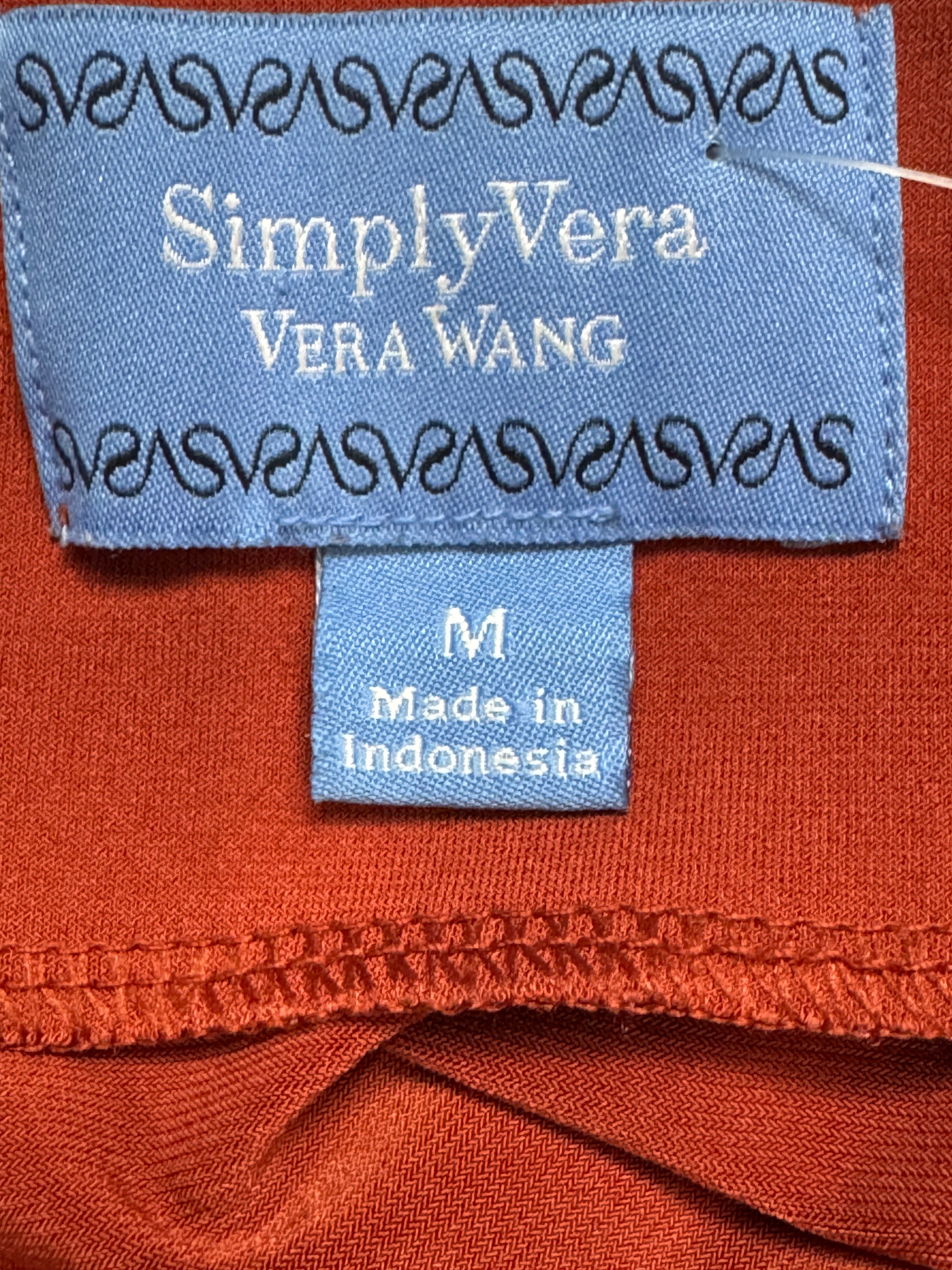 Simply Vera Vera Wang Rust Red Cowl Neck Sleeveless Top - Size M