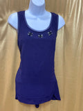 Simply Vera Vera Wang Purple Beaded Scoop Neck Tank Top, Size M