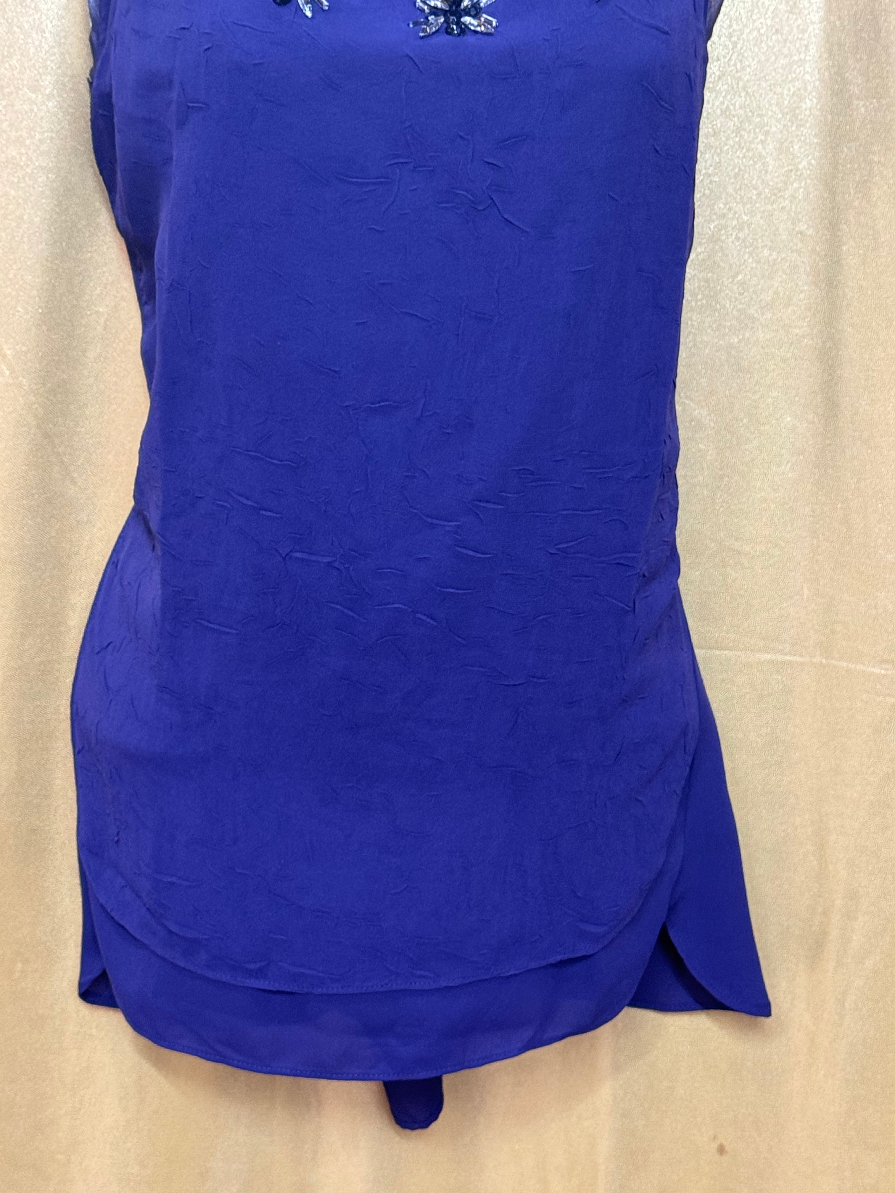Simply Vera Vera Wang Purple Beaded Scoop Neck Tank Top, Size M