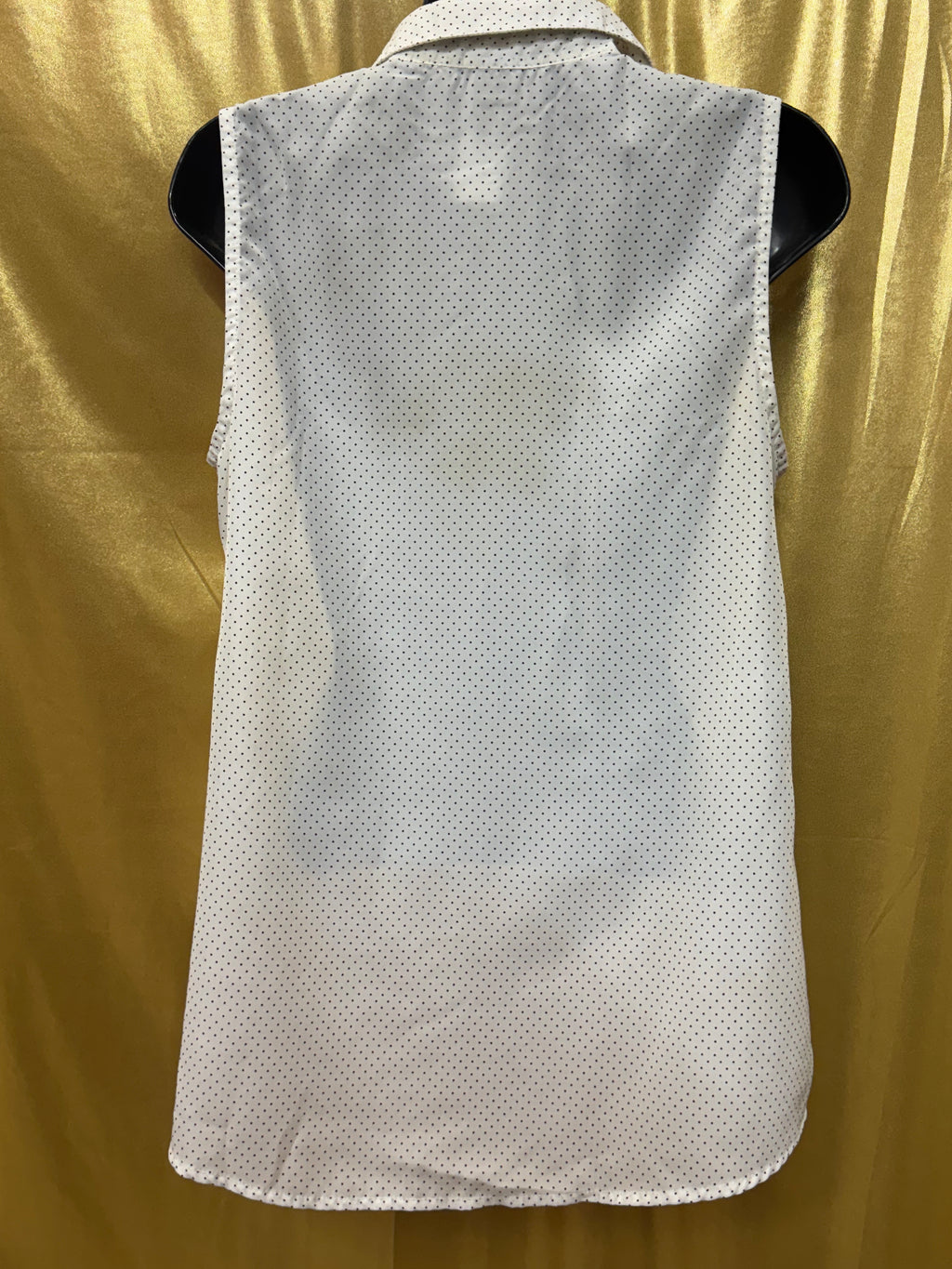 Timing Polka Dot Sleeveless Button Down Blouse Size M White Black