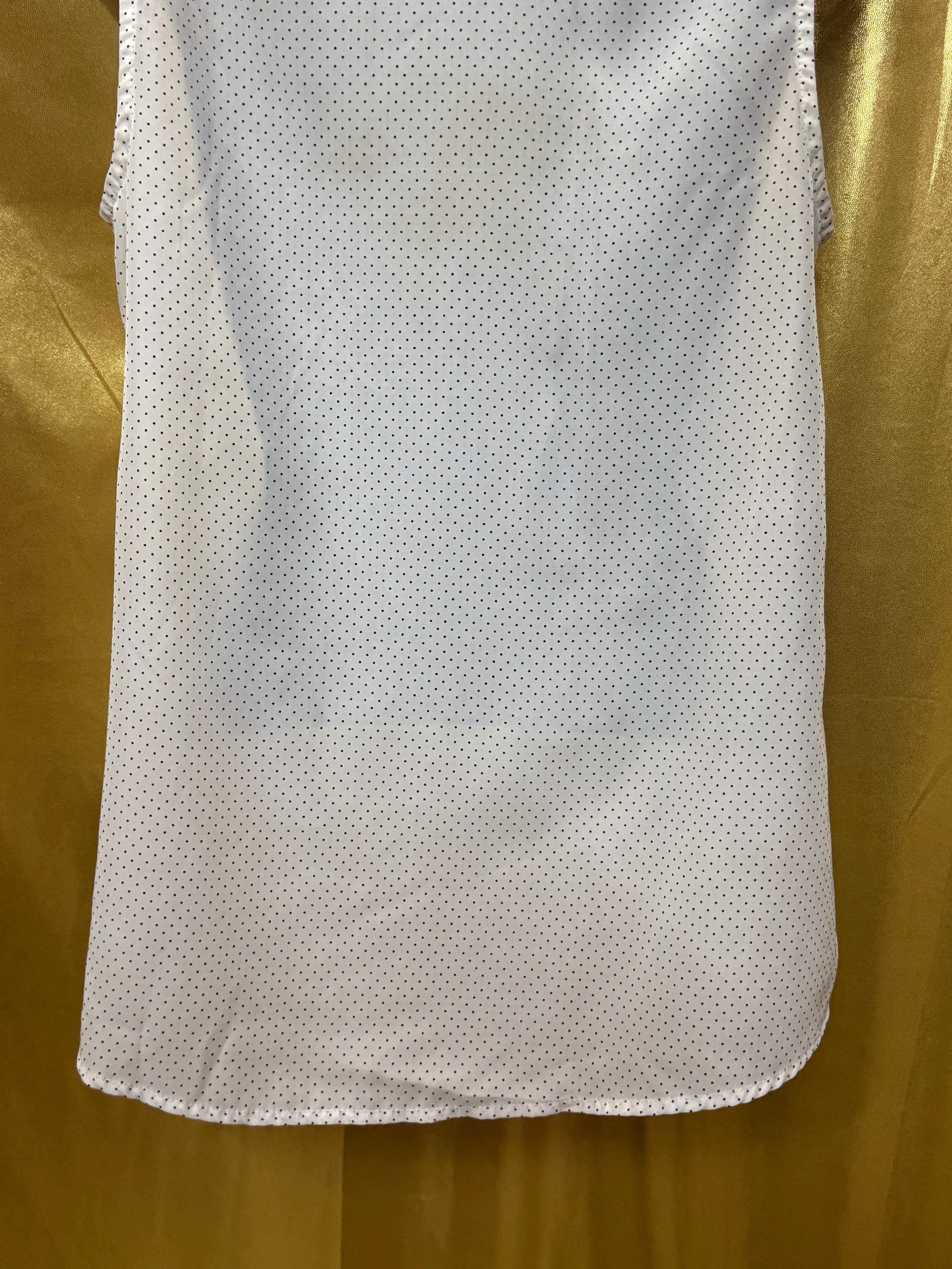 Timing Polka Dot Sleeveless Button Down Blouse Size M White Black