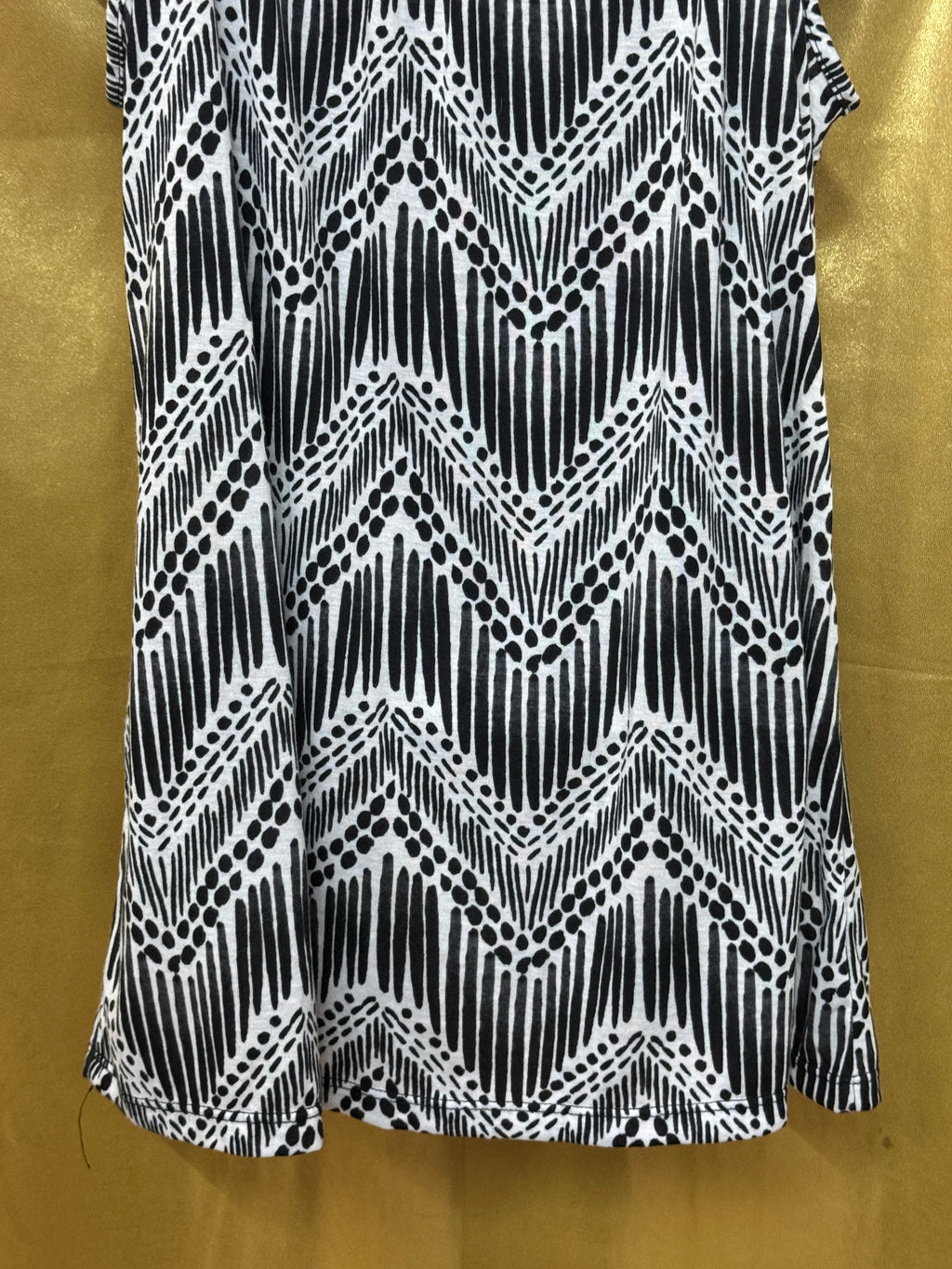 New Directions Black & White Boho Fringe Tank Top Size Medium