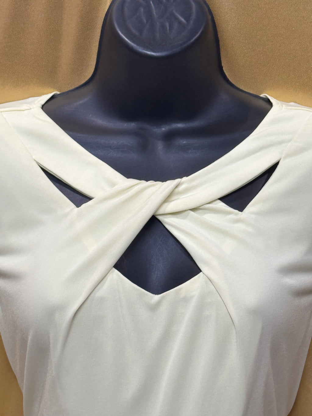 New Direction Yellow Side-Gathered Cutout Blouse - Size Medium