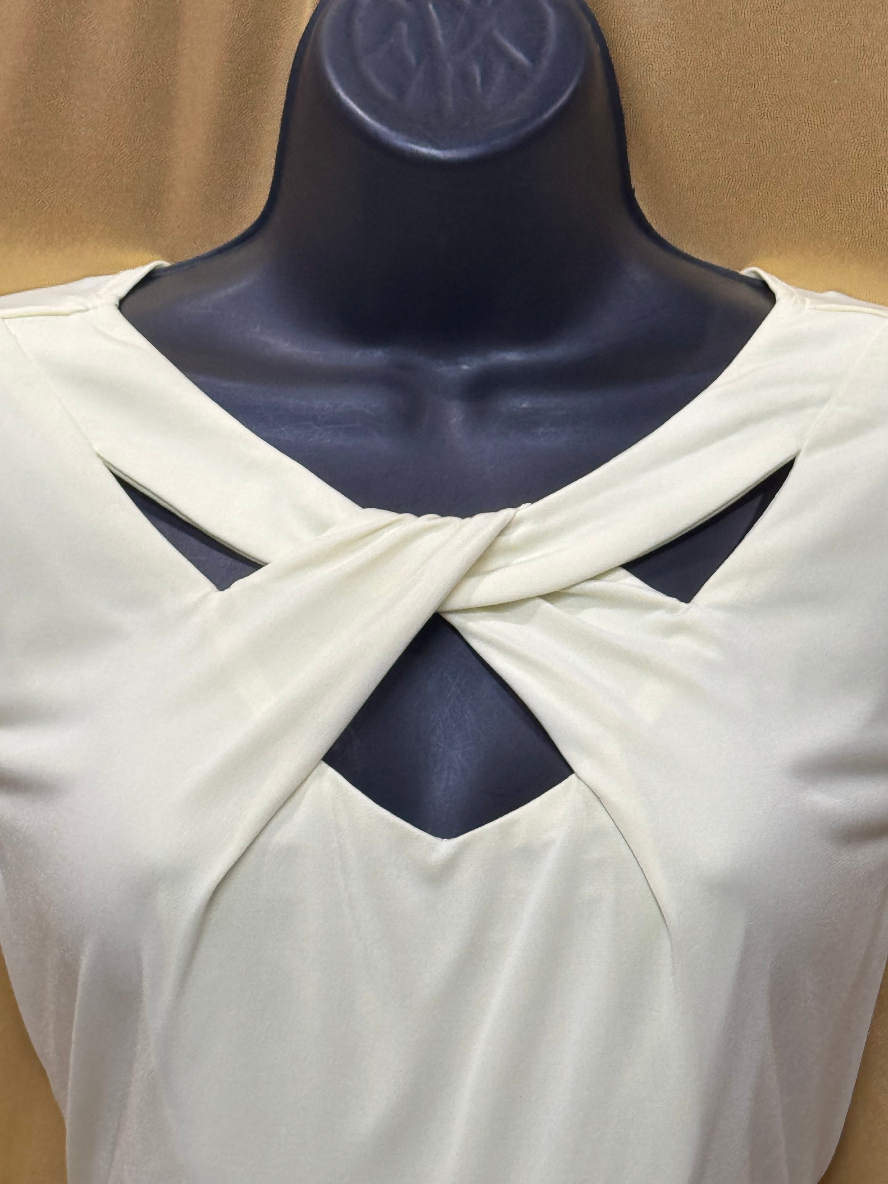 New Direction Yellow Side-Gathered Cutout Blouse - Size Medium