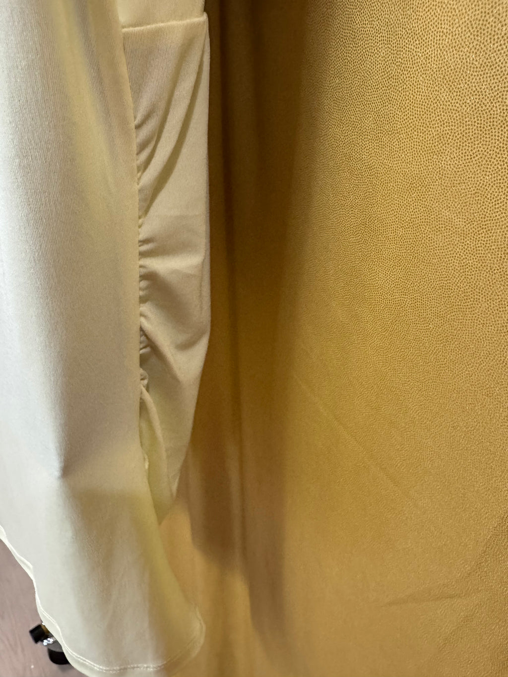New Direction Yellow Side-Gathered Cutout Blouse - Size Medium