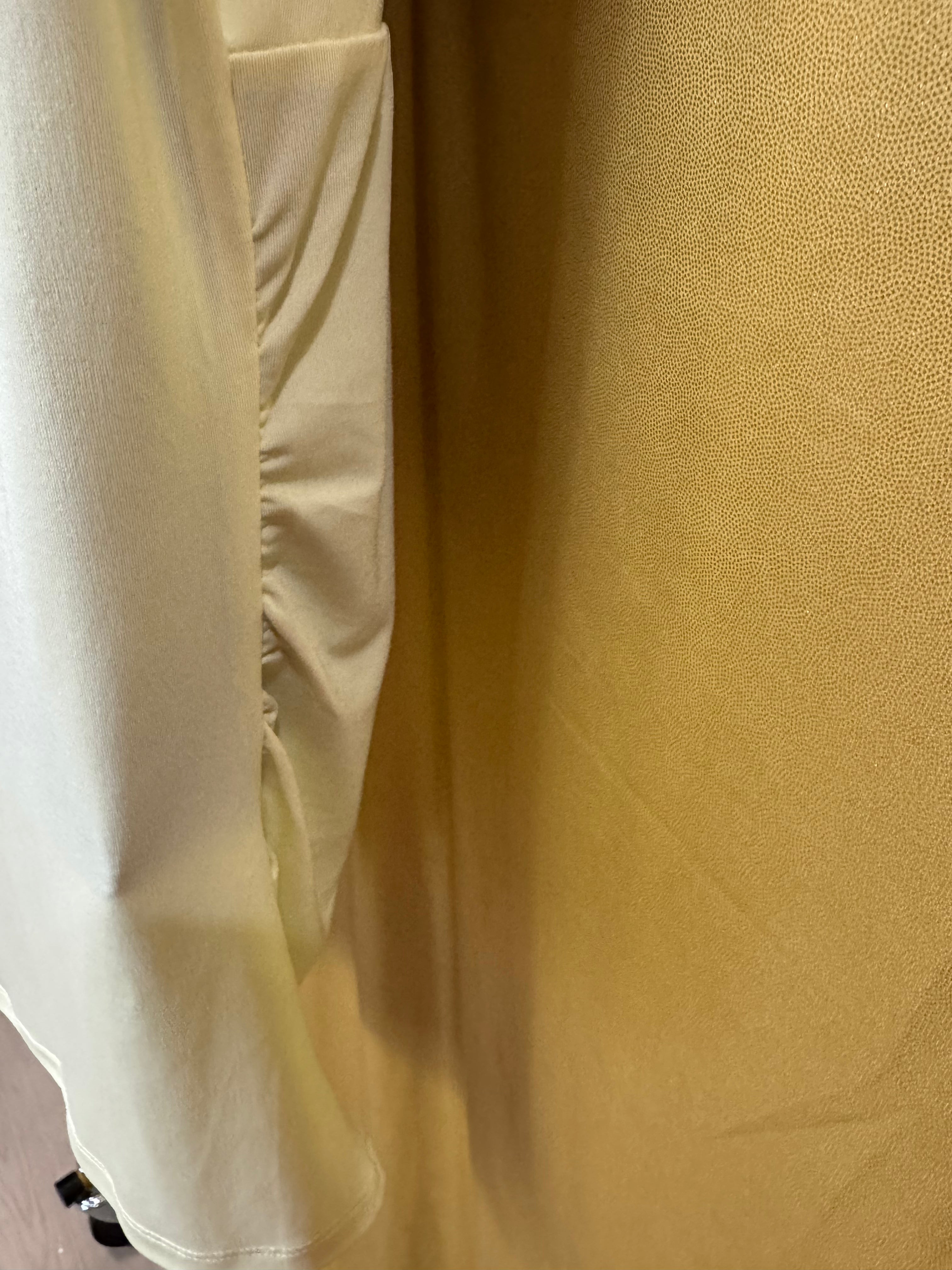 New Direction Yellow Side-Gathered Cutout Blouse - Size Medium
