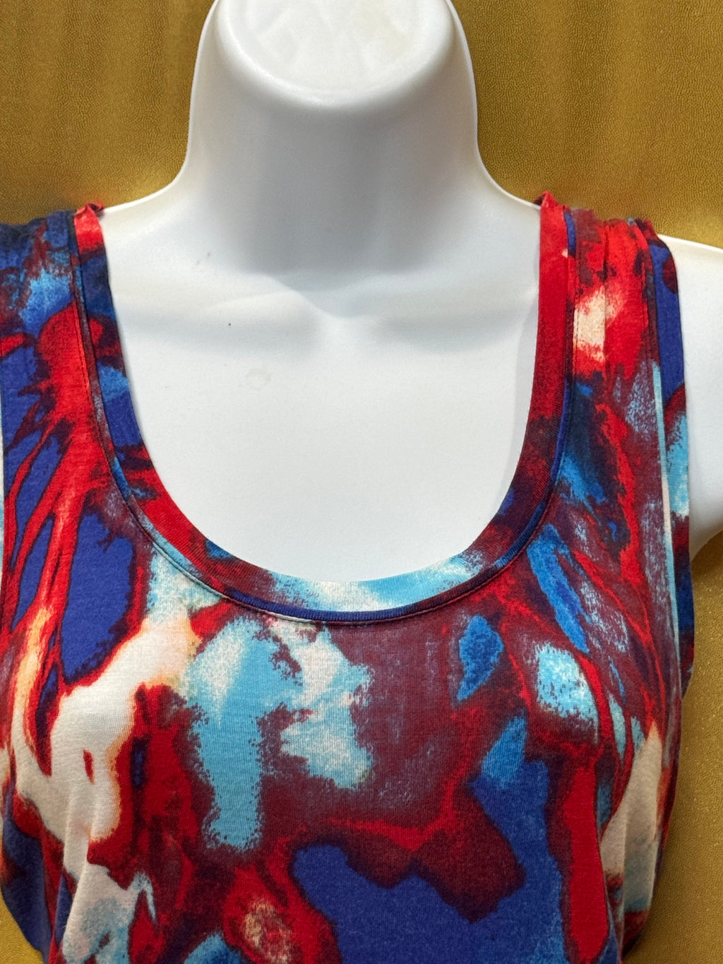 Simply Vera Vera Wang Abstract Tie Dye Scoop Neck Tank Top Medium