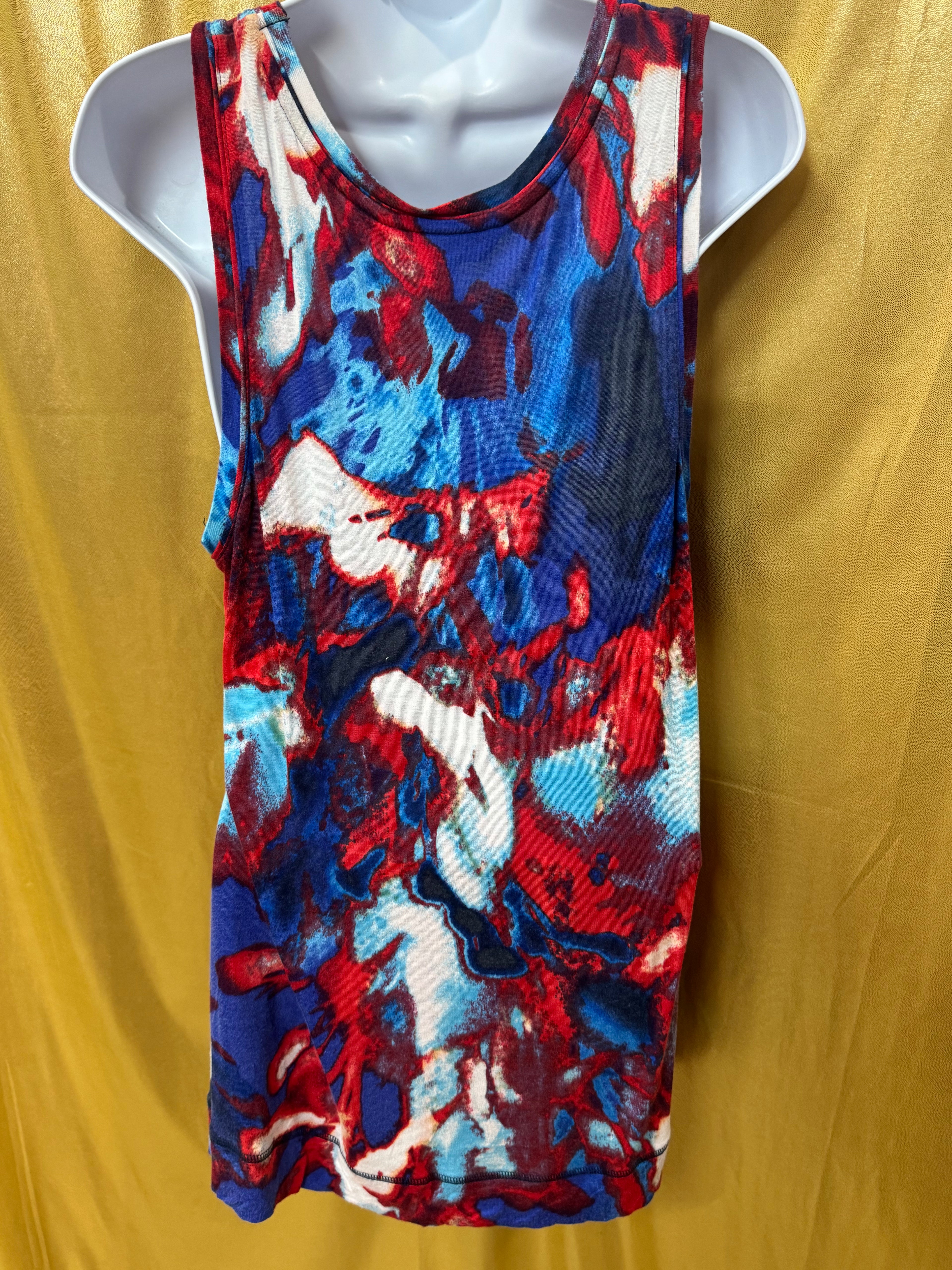 Simply Vera Vera Wang Abstract Tie Dye Scoop Neck Tank Top Medium