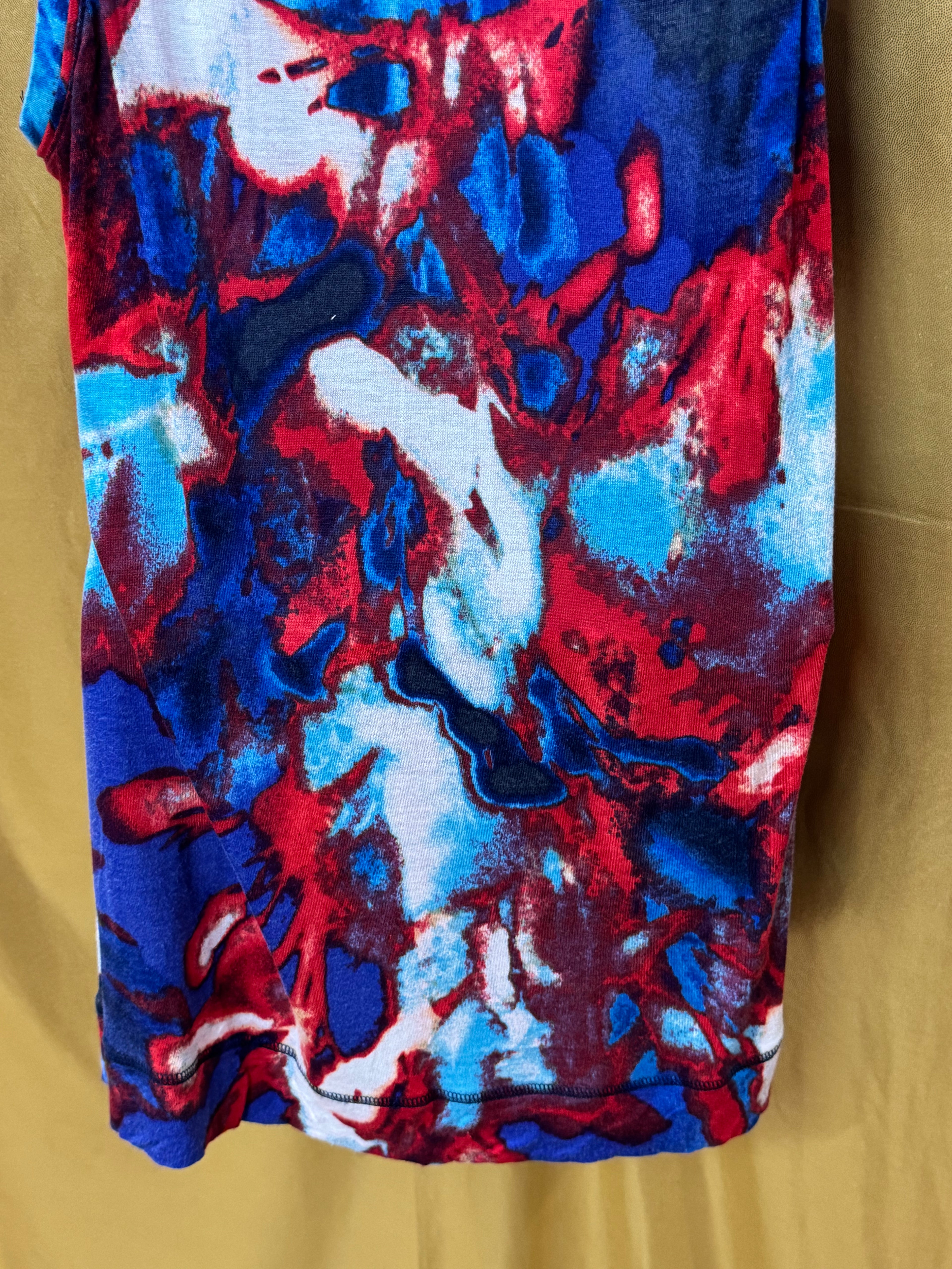 Simply Vera Vera Wang Abstract Tie Dye Scoop Neck Tank Top Medium