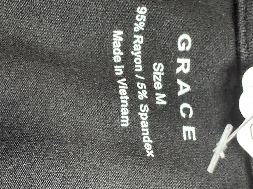 GRACE Black Sleeveless Lattice Pleated Tunic Dress Size M