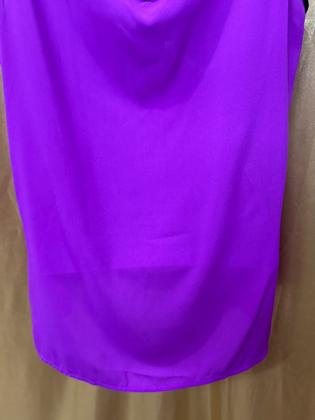 Calvin Klein Medium Purple Sleeveless V-Neck Blouse with Black Trim