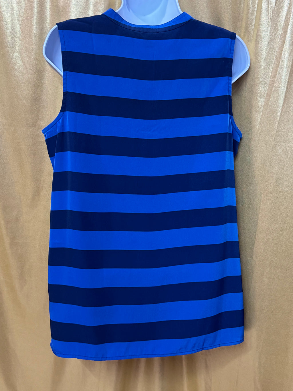 Tommy Hilfiger Blue Striped Sleeveless V-Neck Blouse – Size M