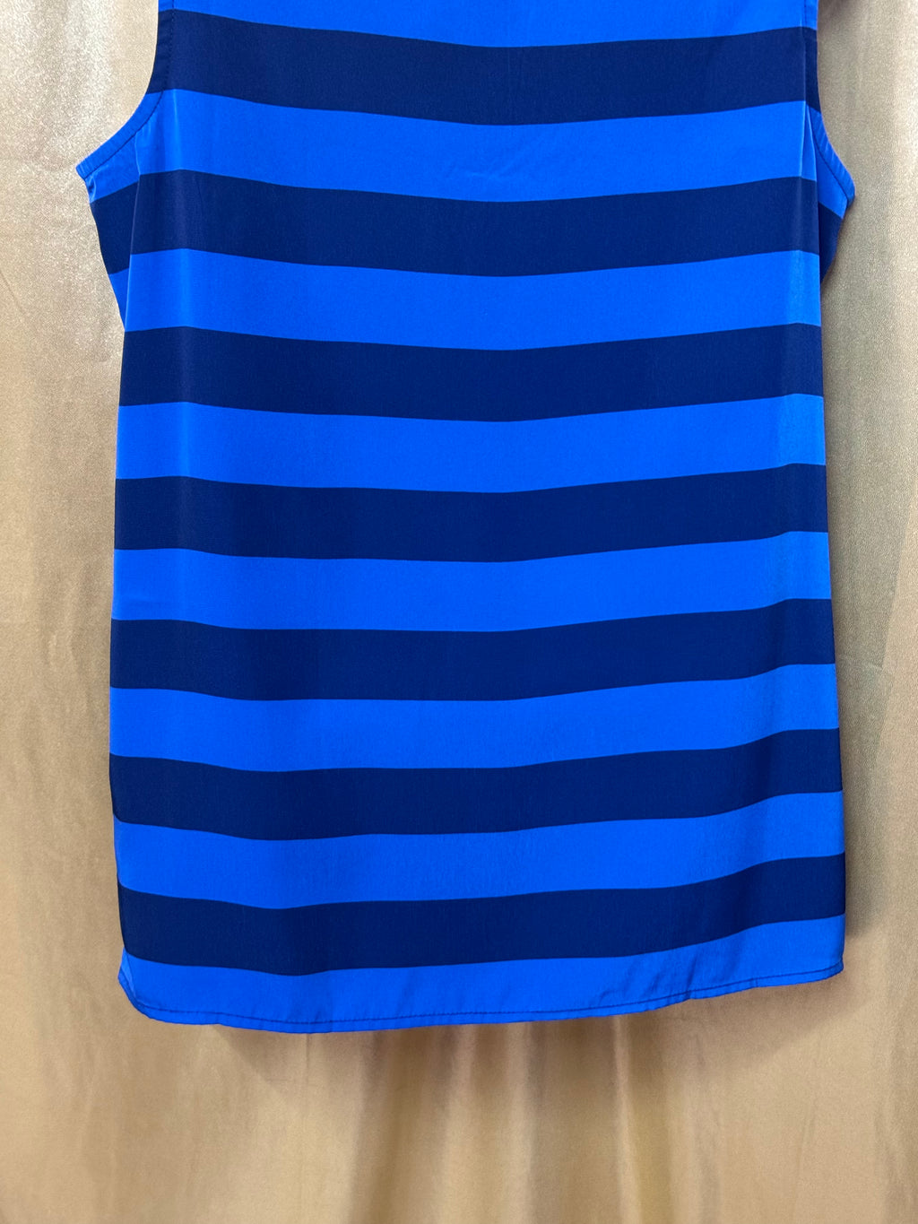 Tommy Hilfiger Blue Striped Sleeveless V-Neck Blouse – Size M