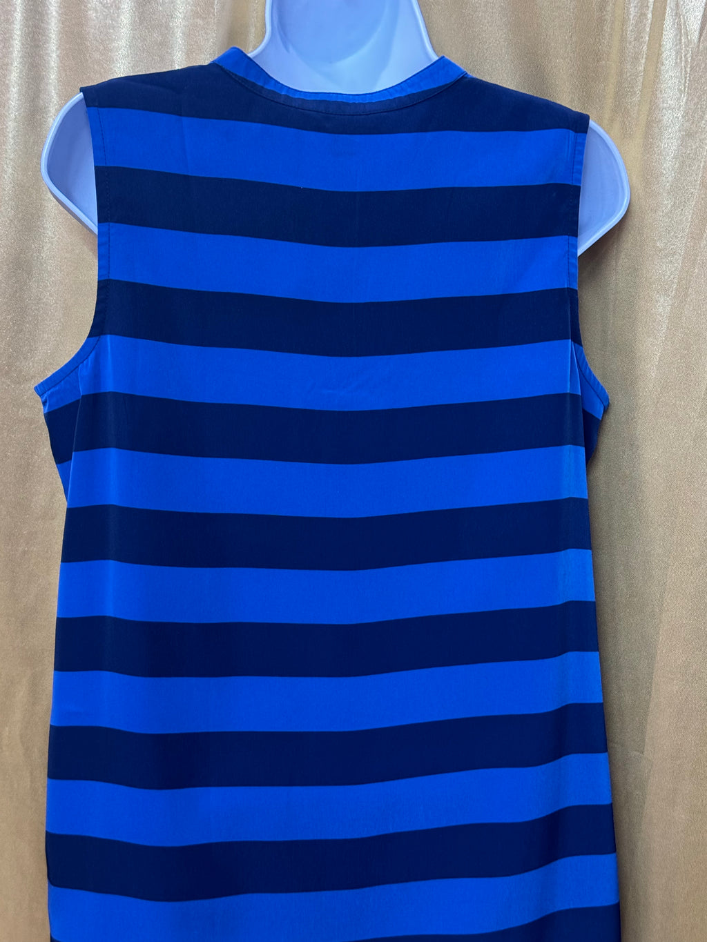 Tommy Hilfiger Blue Striped Sleeveless V-Neck Blouse – Size M