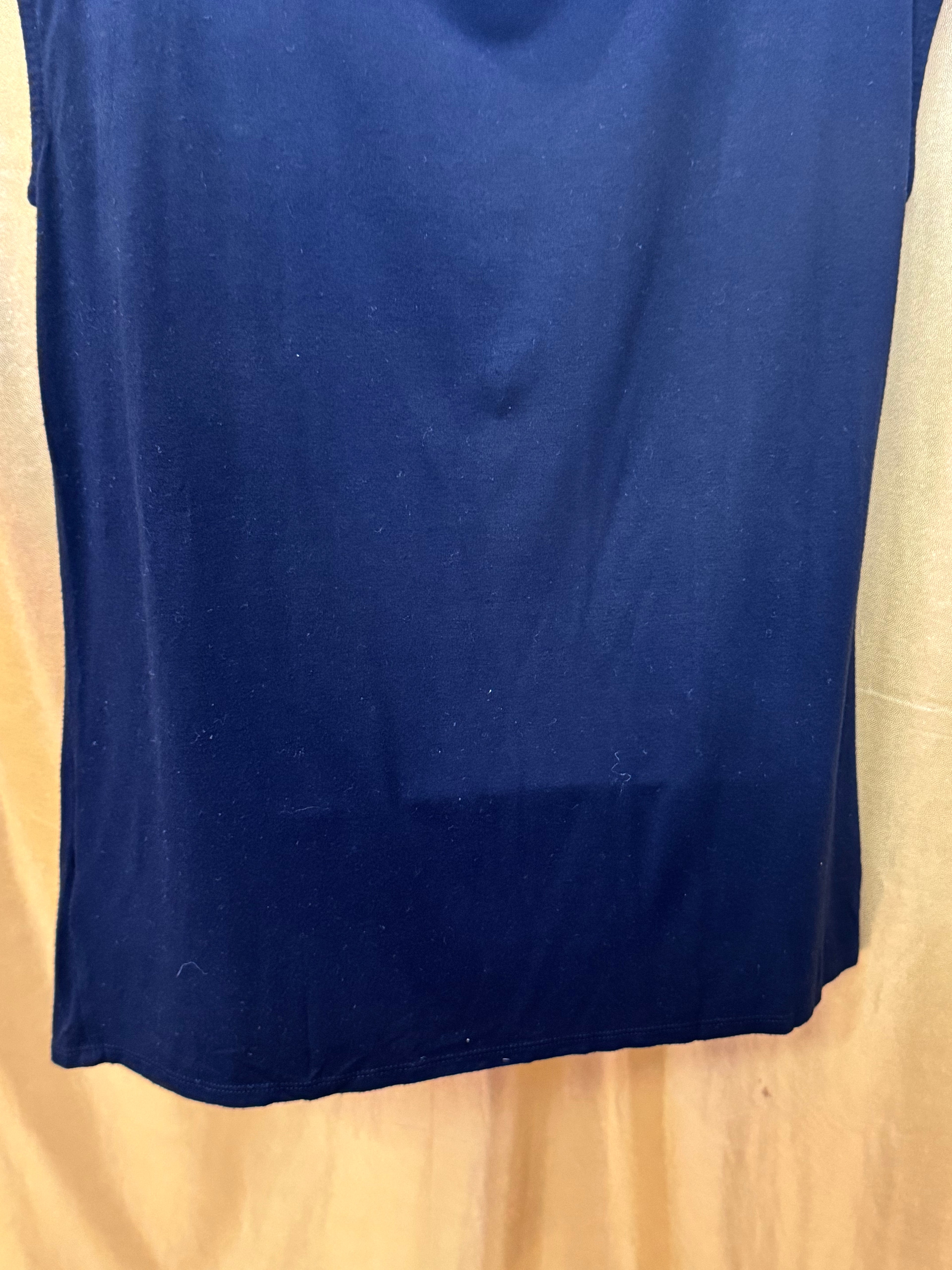 Nine West Black V-Neck Pleated Center Detail Cap Sleeve Top - Size Medium