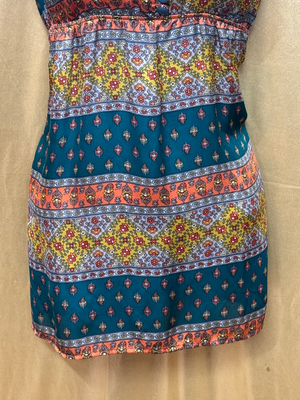 Ophelia Boho Empire Waist Ruffled Tunic Top - Size M