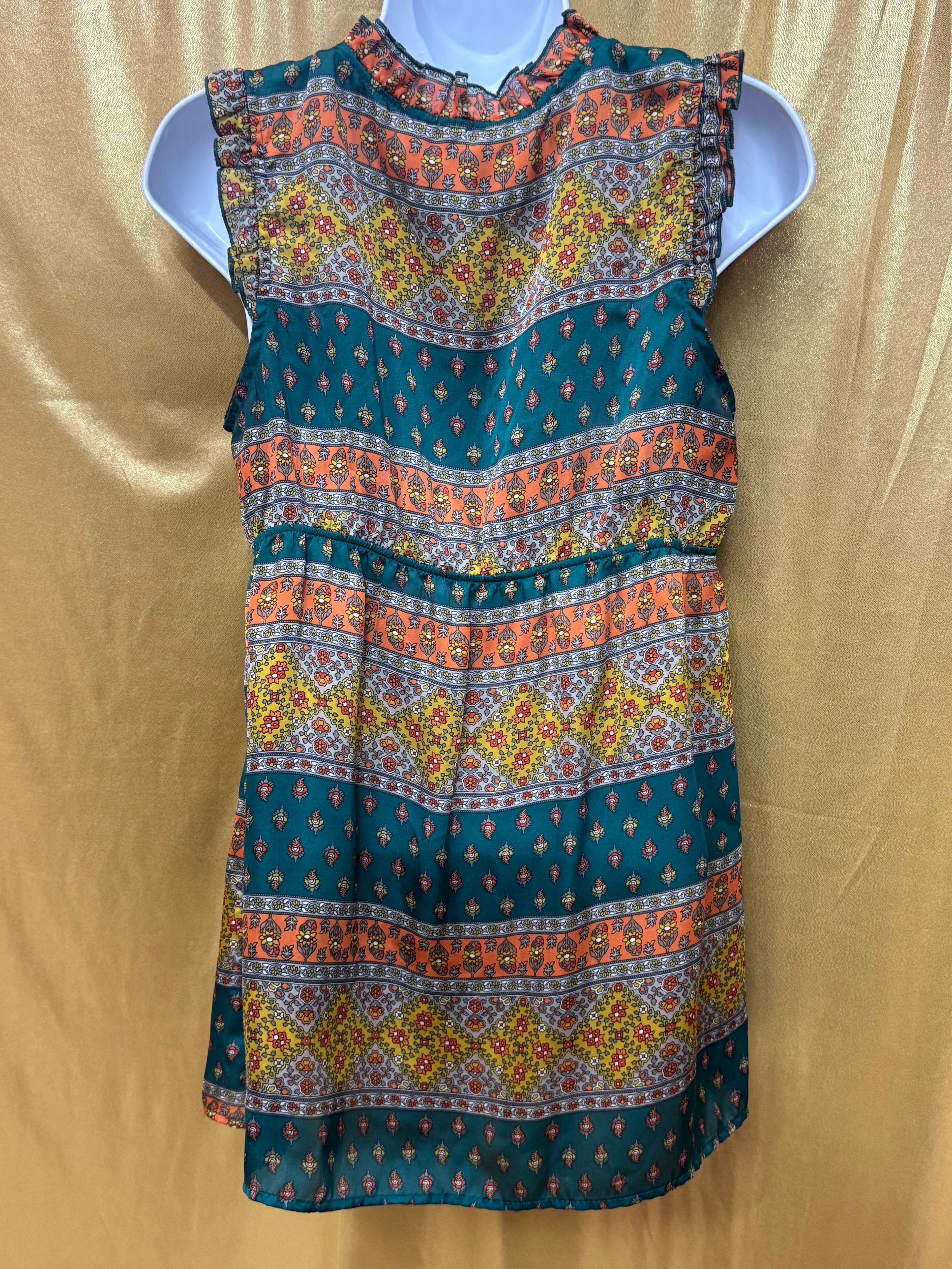 Ophelia Boho Empire Waist Ruffled Tunic Top - Size M