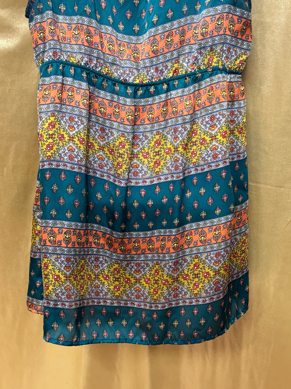 Ophelia Boho Empire Waist Ruffled Tunic Top - Size M