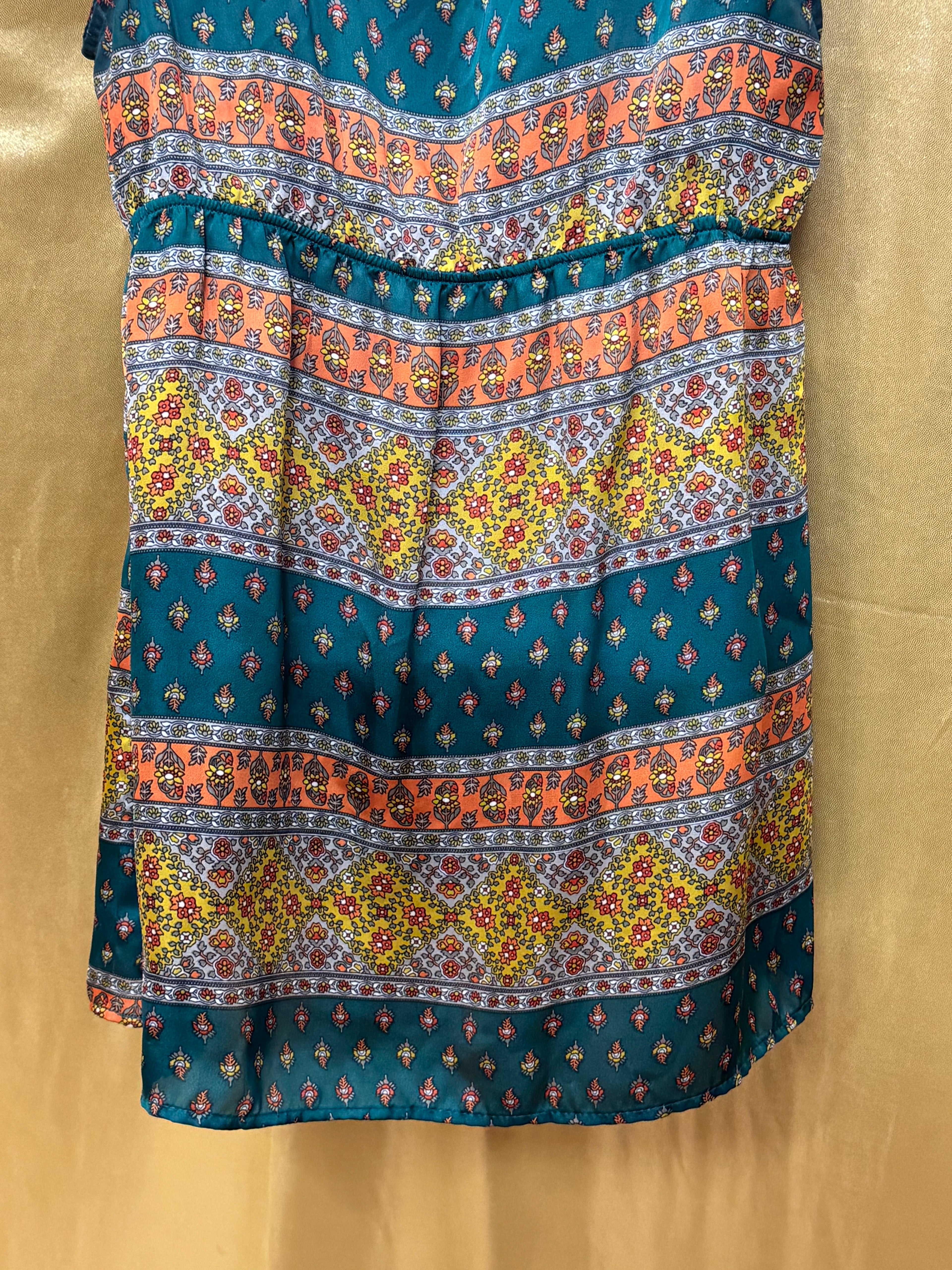 Ophelia Boho Empire Waist Ruffled Tunic Top - Size M