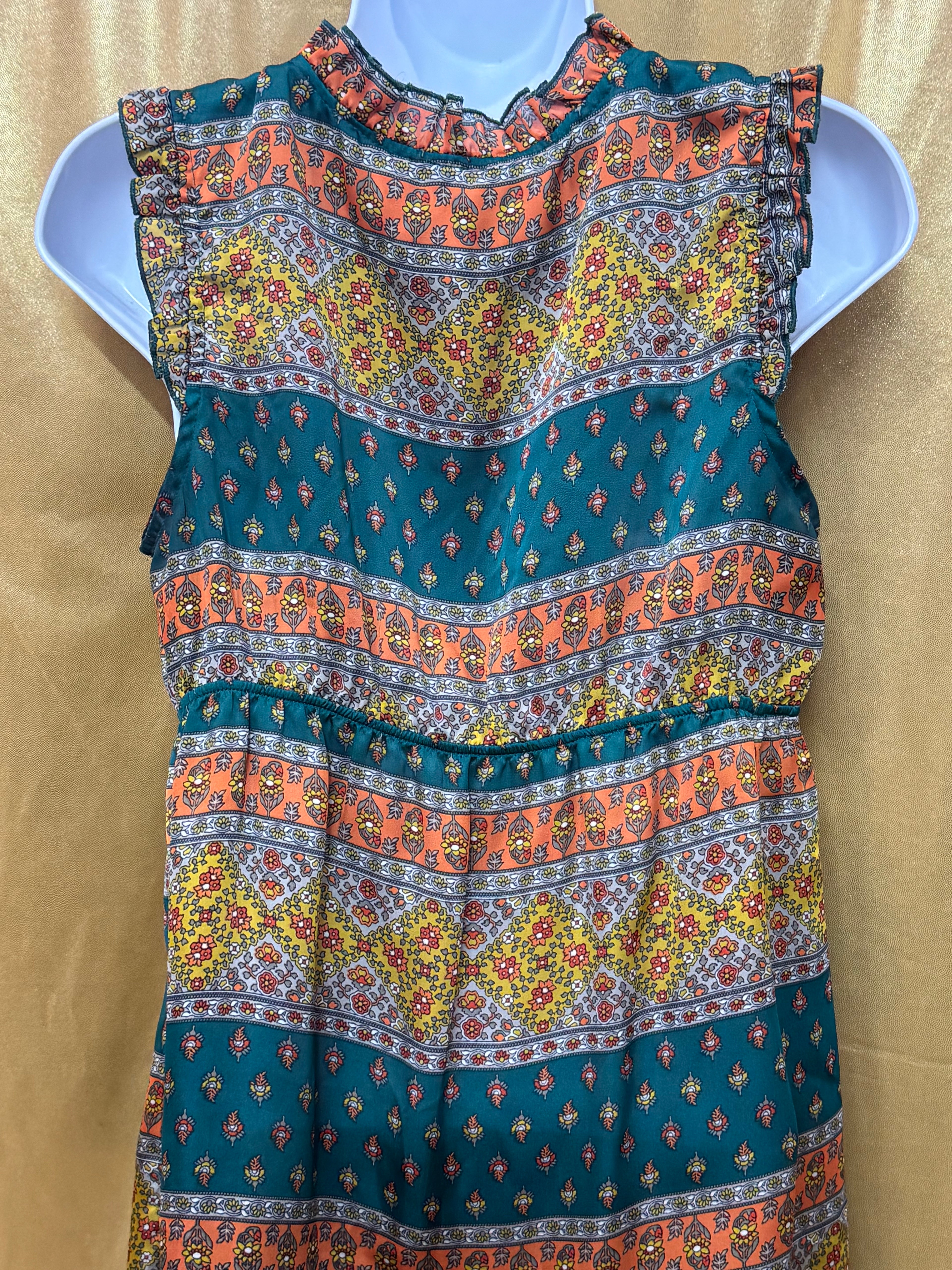 Ophelia Boho Empire Waist Ruffled Tunic Top - Size M