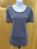 Banana Republic Slate Blue Scoop Neck Modal Blend Short Sleeve Blouse - Size M