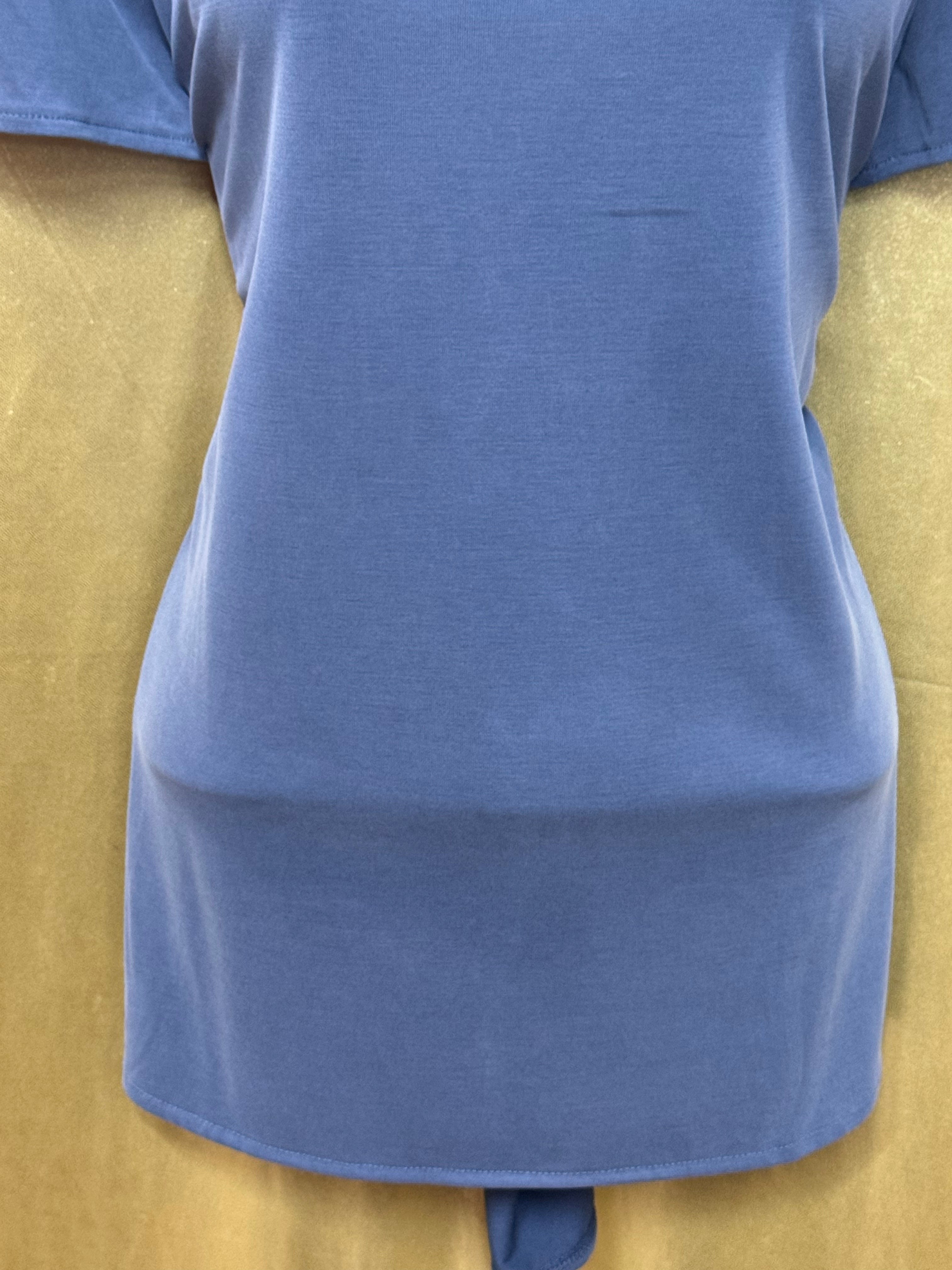 Banana Republic Slate Blue Scoop Neck Modal Blend Short Sleeve Blouse - Size M