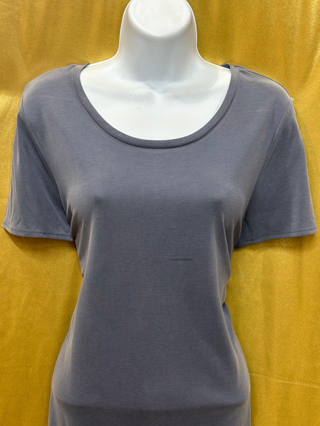 Banana Republic Slate Blue Scoop Neck Modal Blend Short Sleeve Blouse - Size M