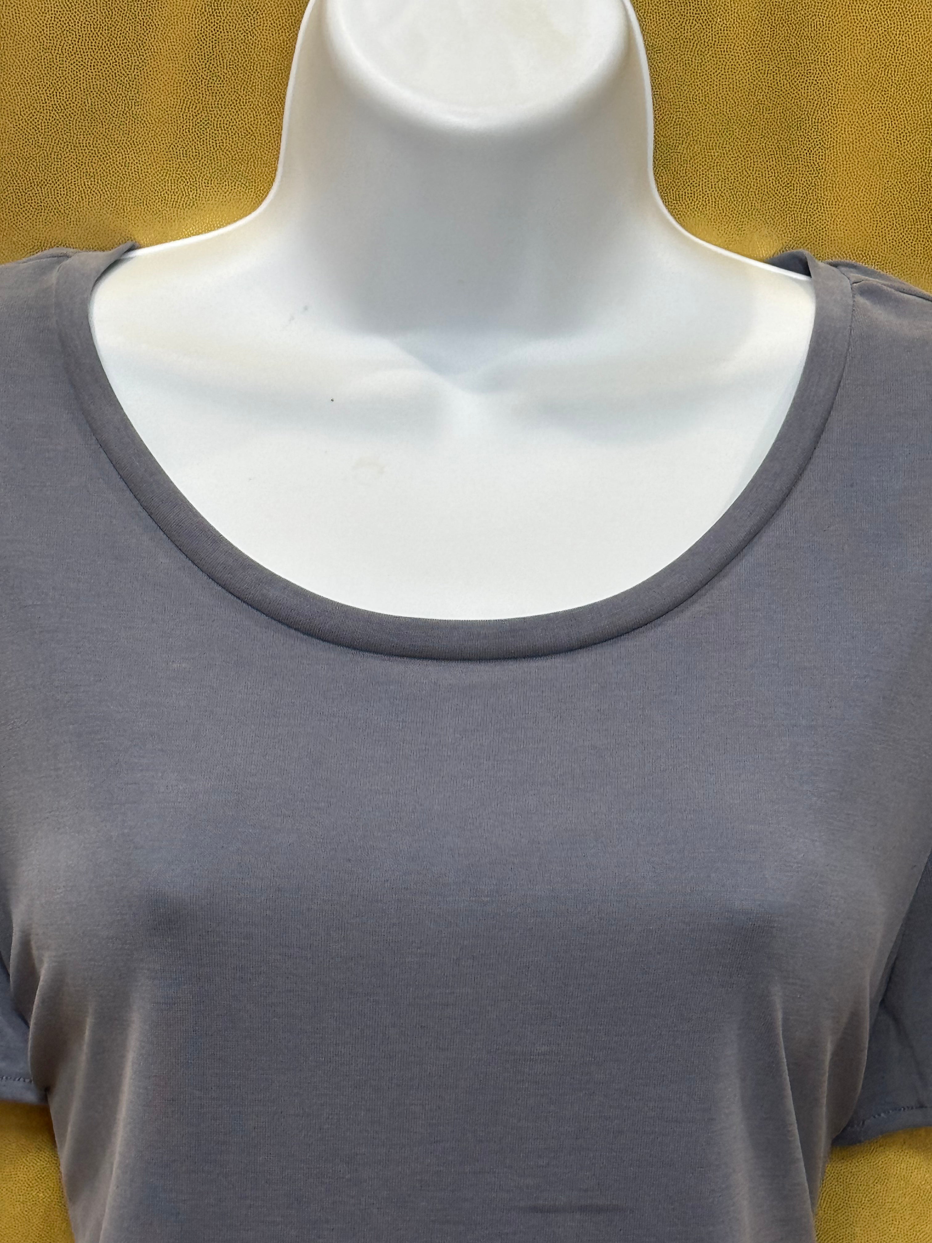 Banana Republic Slate Blue Scoop Neck Modal Blend Short Sleeve Blouse - Size M