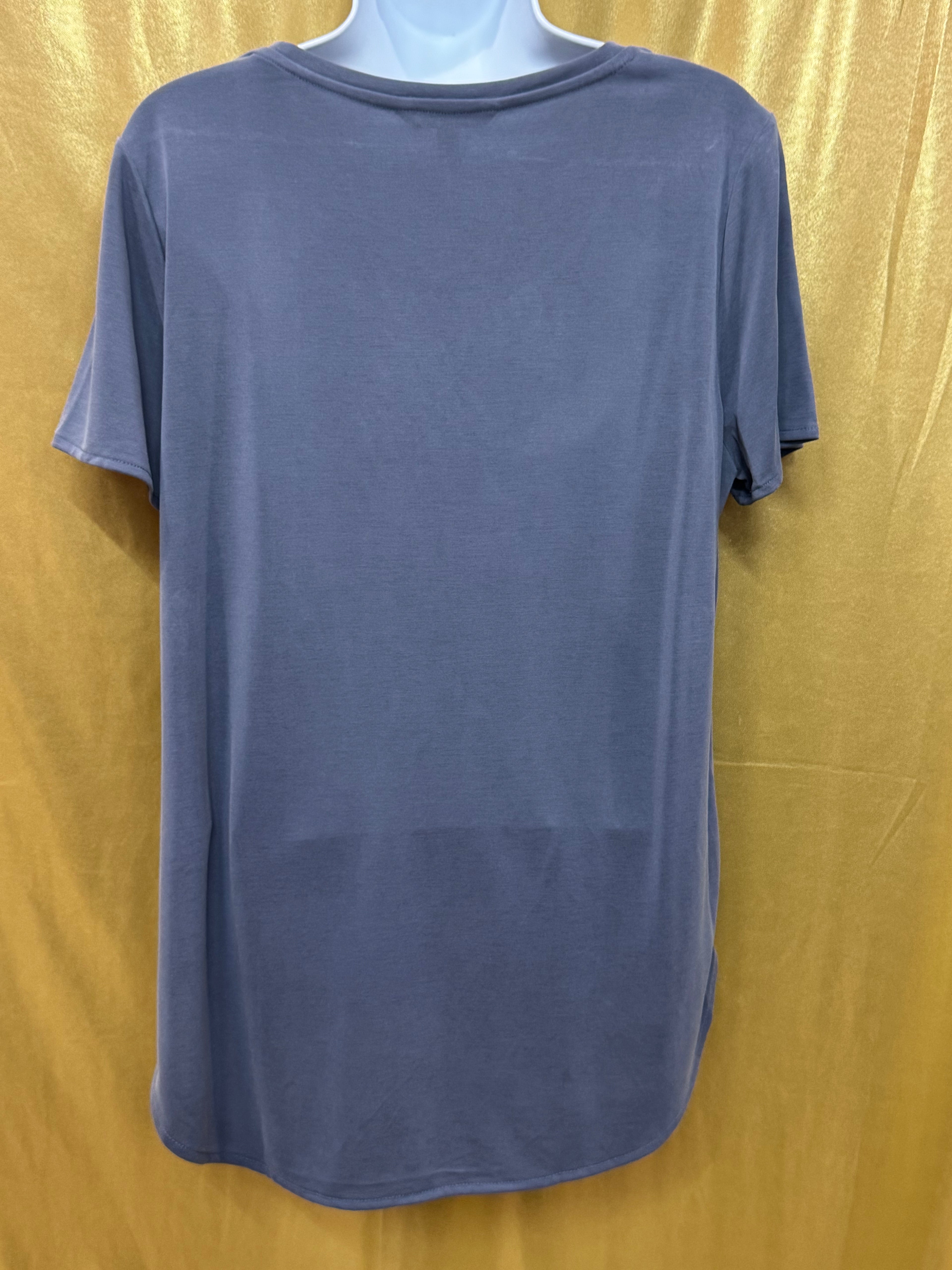Banana Republic Slate Blue Scoop Neck Modal Blend Short Sleeve Blouse - Size M