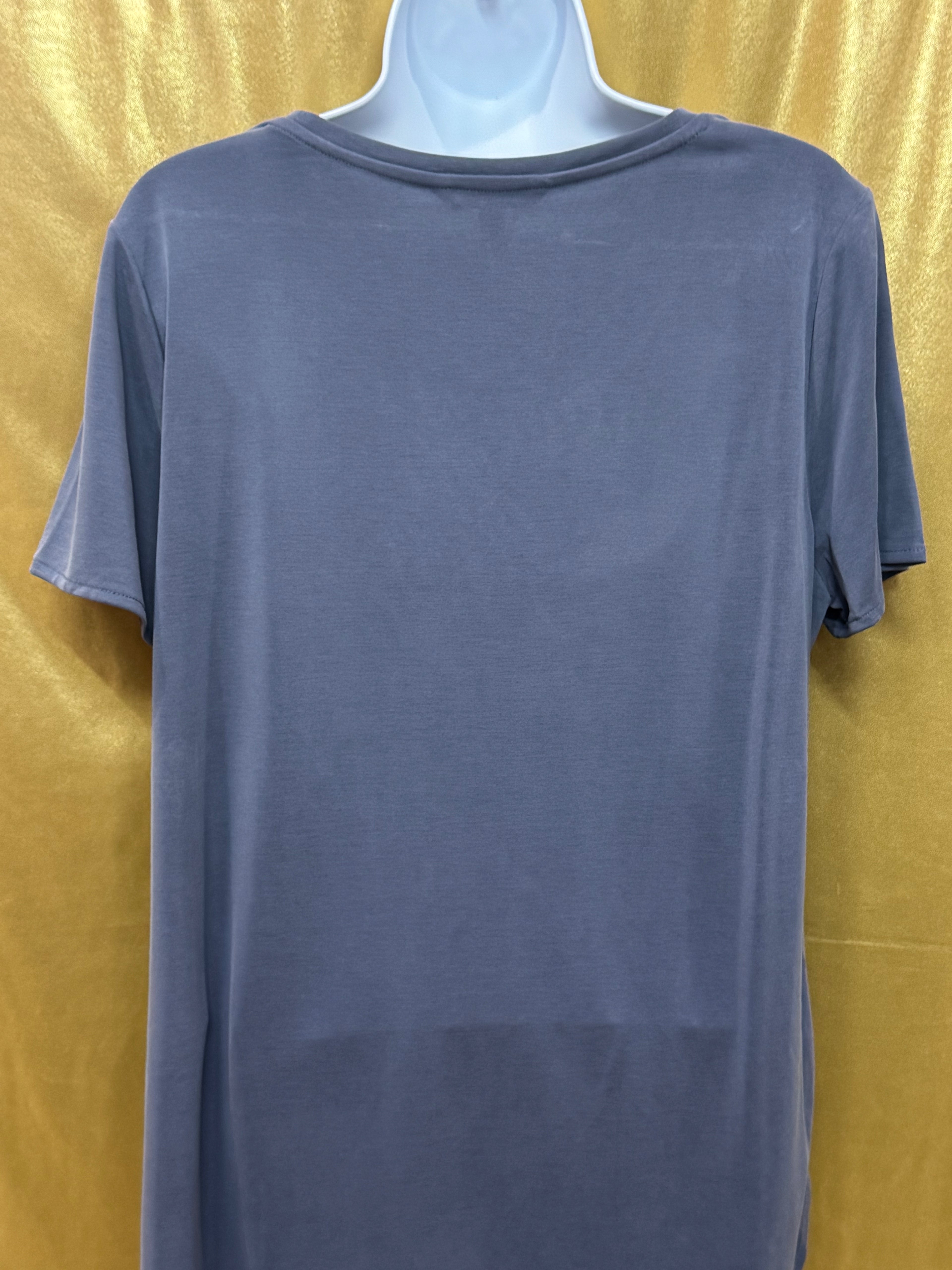 Banana Republic Slate Blue Scoop Neck Modal Blend Short Sleeve Blouse - Size M