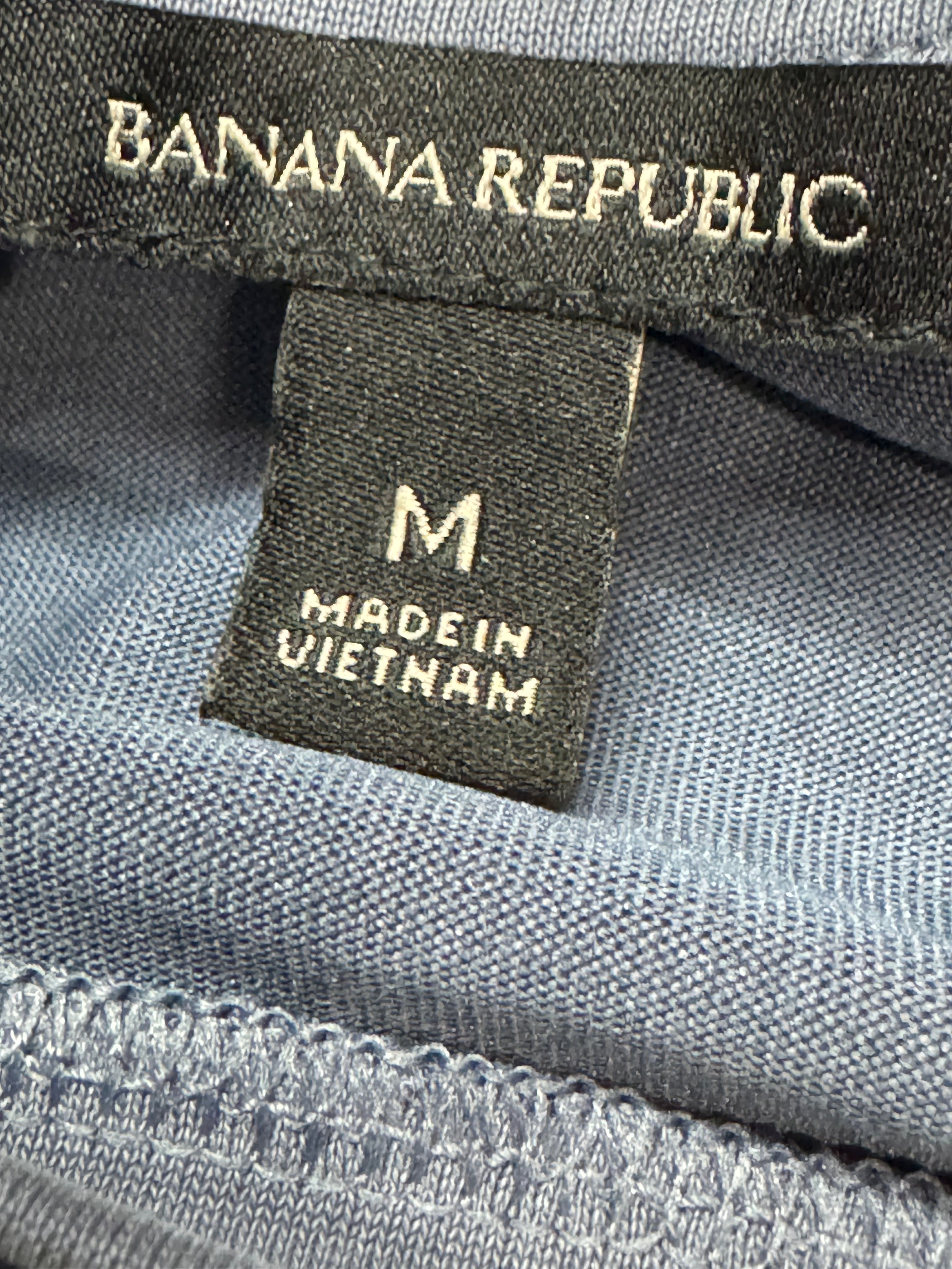 Banana Republic Slate Blue Scoop Neck Modal Blend Short Sleeve Blouse - Size M