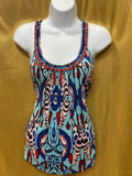 INC International Concepts Ikat Tribal Beaded Tank Top Medium Petite MP Rayon