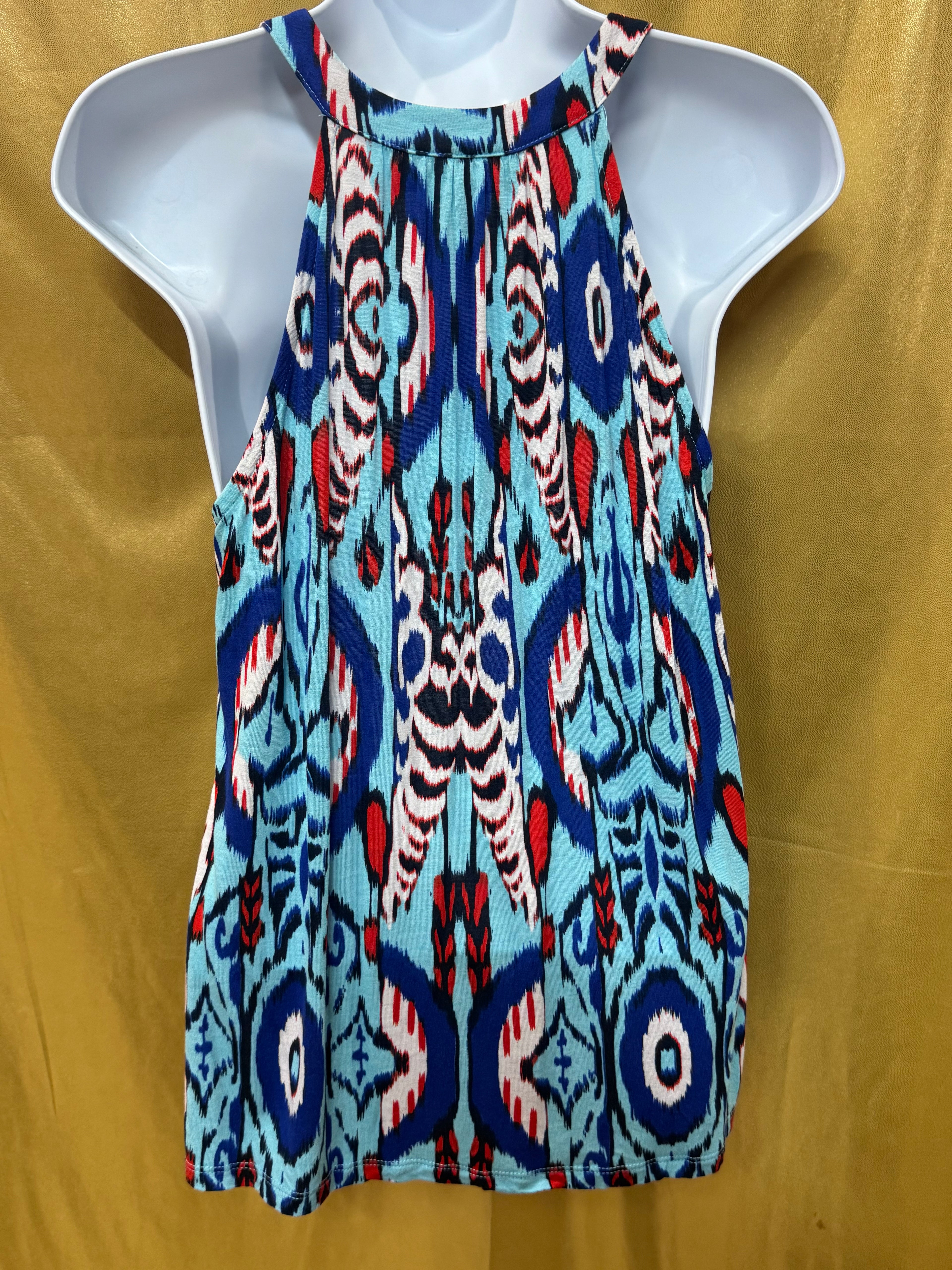 INC International Concepts Ikat Tribal Beaded Tank Top Medium Petite MP Rayon