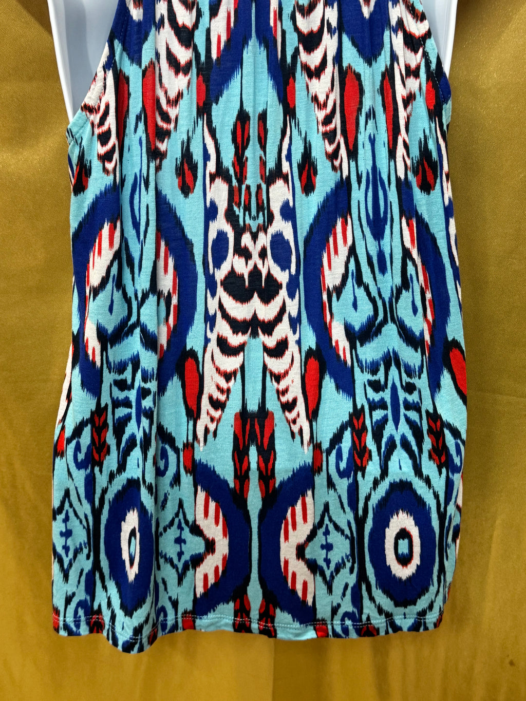 INC International Concepts Ikat Tribal Beaded Tank Top Medium Petite MP Rayon