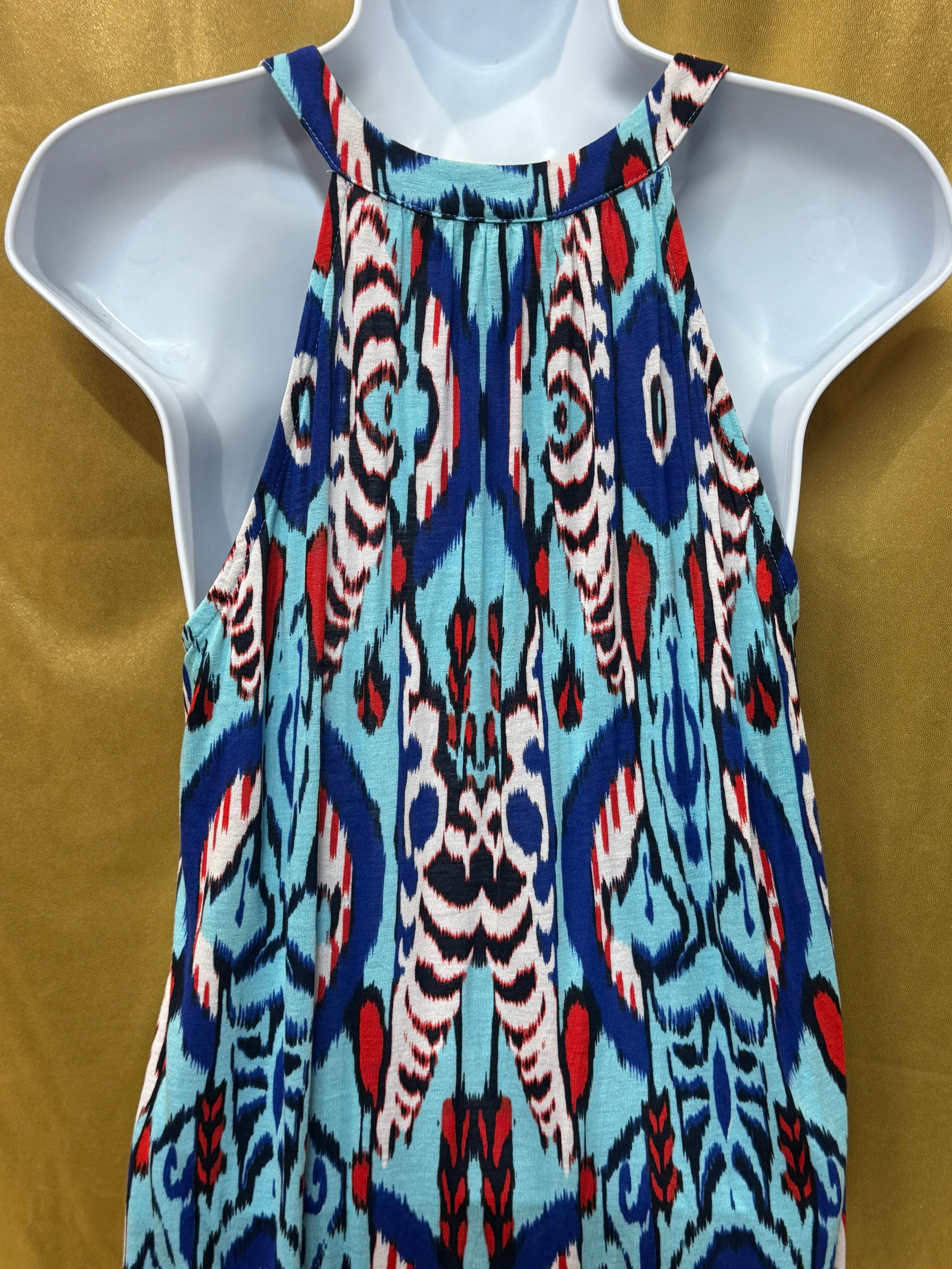 INC International Concepts Ikat Tribal Beaded Tank Top Medium Petite MP Rayon