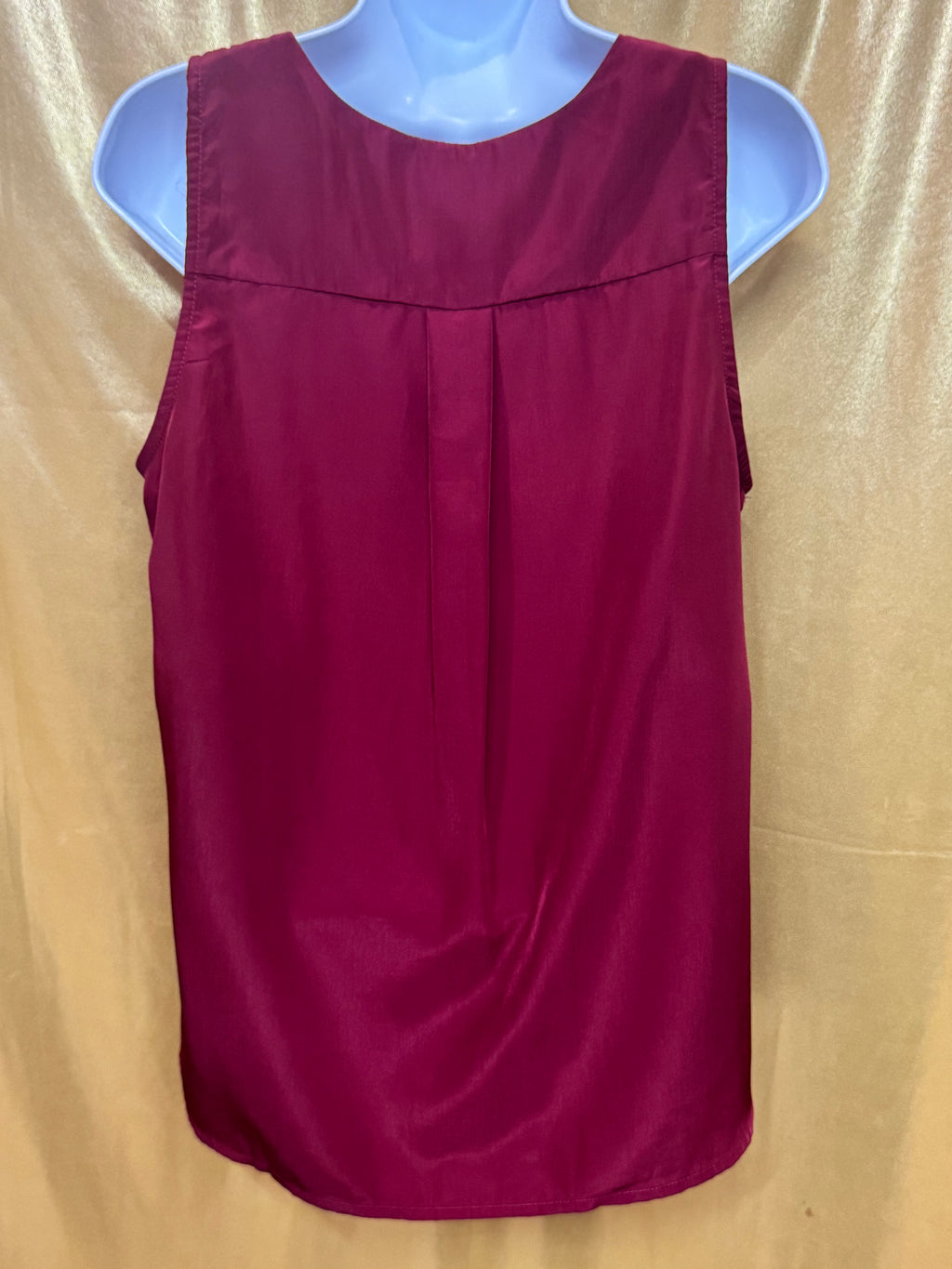 Pink Owl Burgundy Sleeveless V-Neck Geometric Geo Trim Tank Top - Size Medium