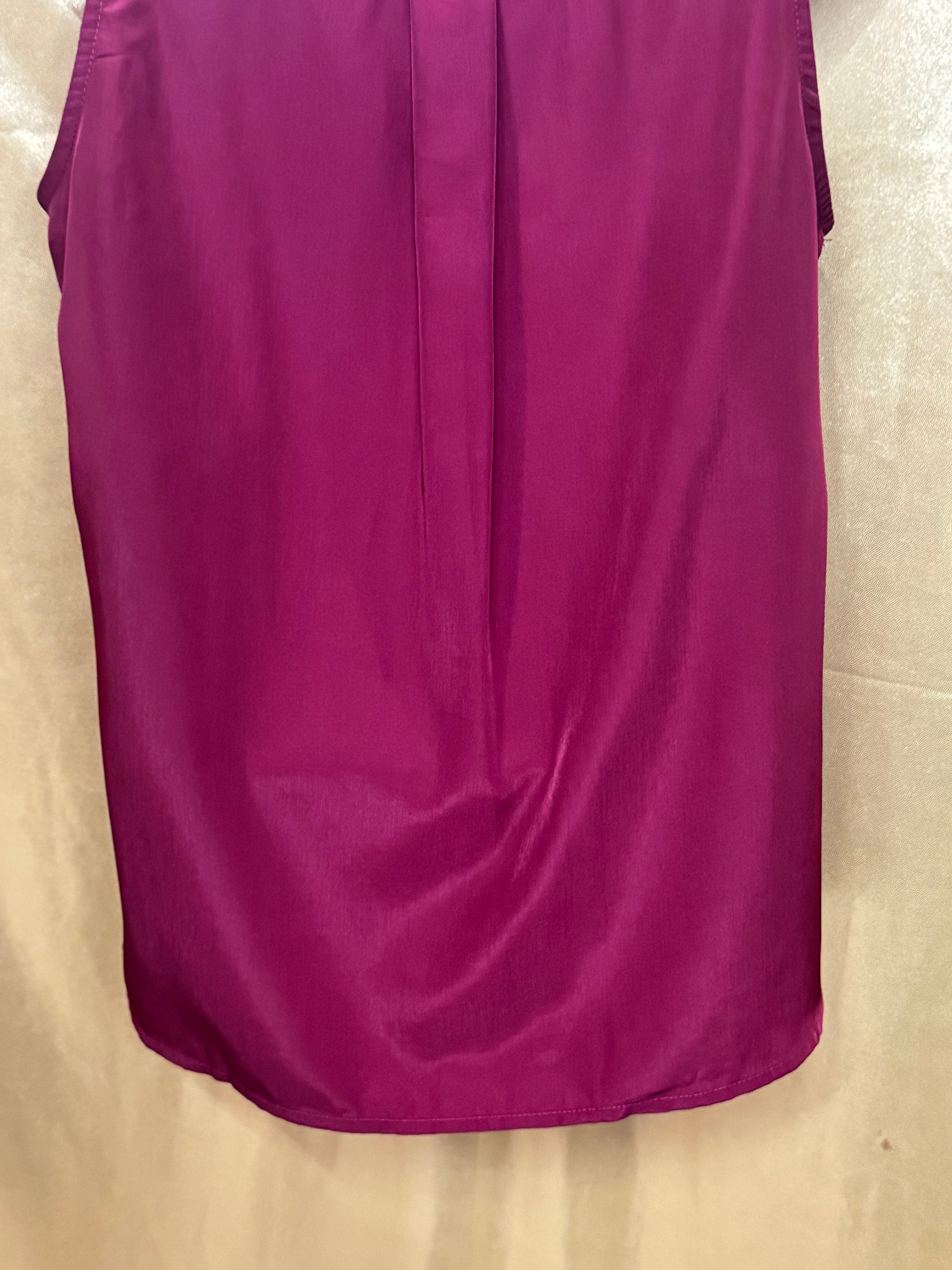 Pink Owl Burgundy Sleeveless V-Neck Geometric Geo Trim Tank Top - Size Medium