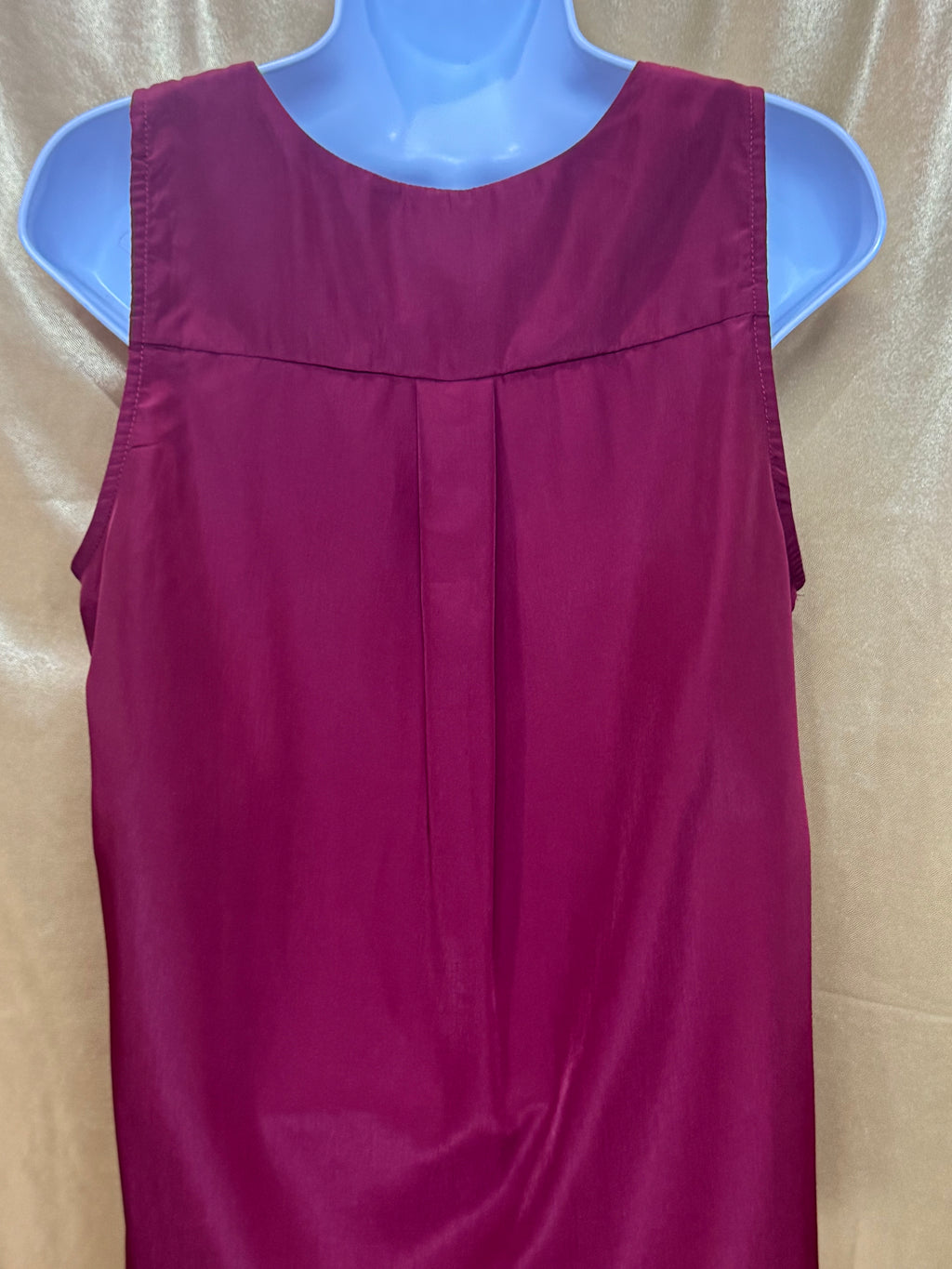 Pink Owl Burgundy Sleeveless V-Neck Geometric Geo Trim Tank Top - Size Medium