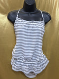 Banana Republic Striped Cami Tank Top Medium Ruffle Peplum 100% Polyester