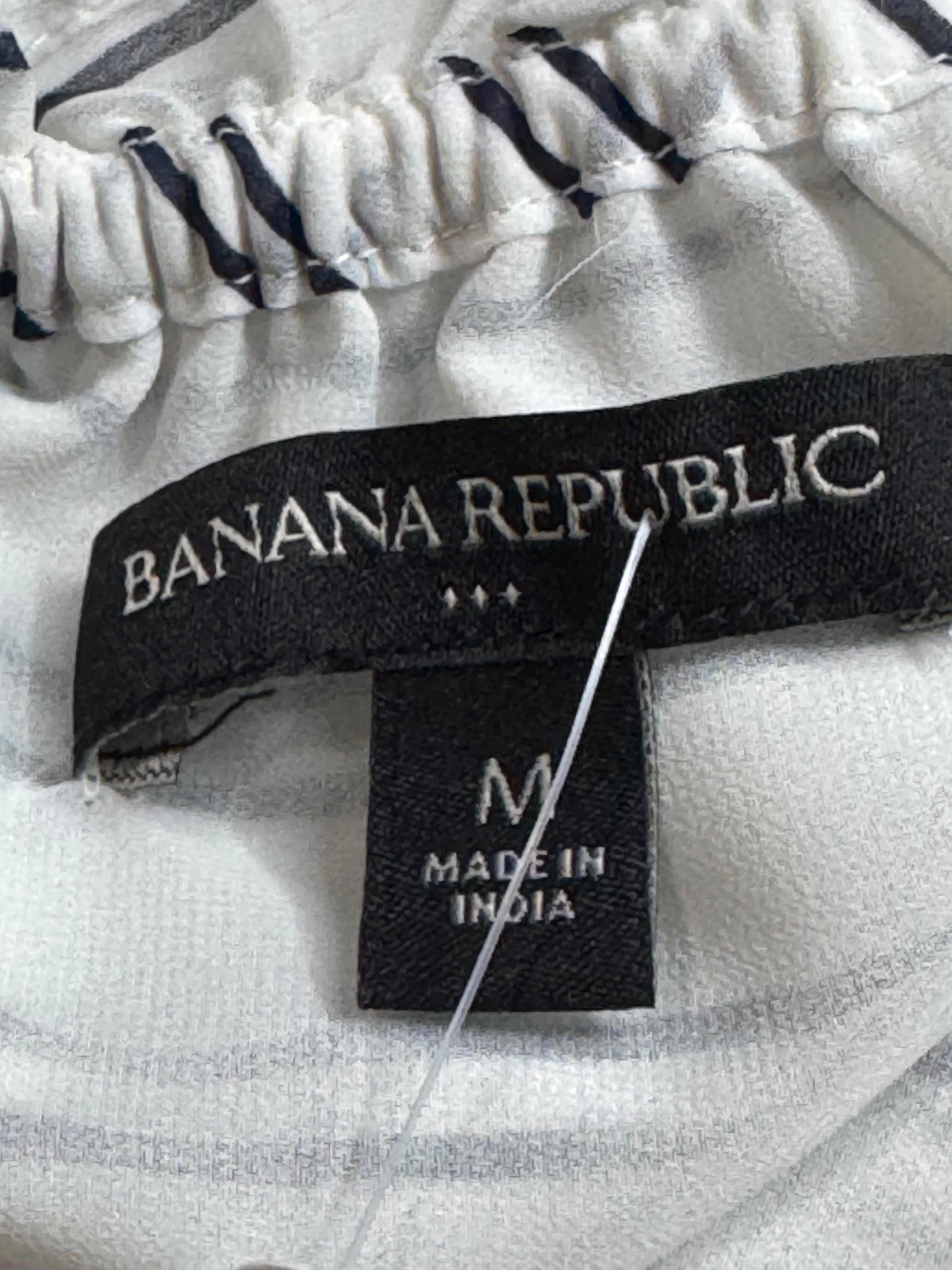 Banana Republic Striped Cami Tank Top Medium Ruffle Peplum 100% Polyester