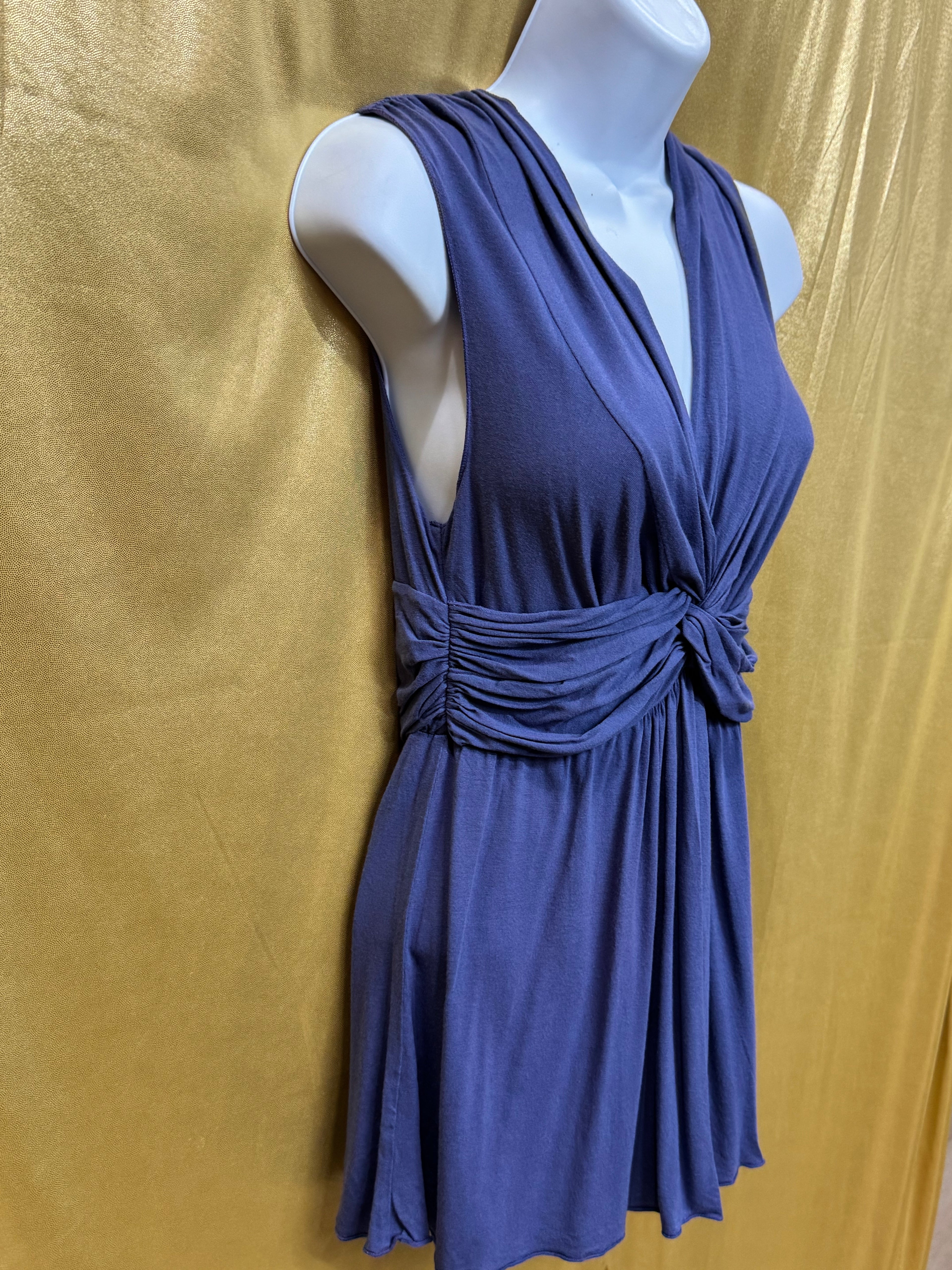 Max Studio Periwinkle Light Purple Twist Front V-Neck Sleeveless Top - Size M