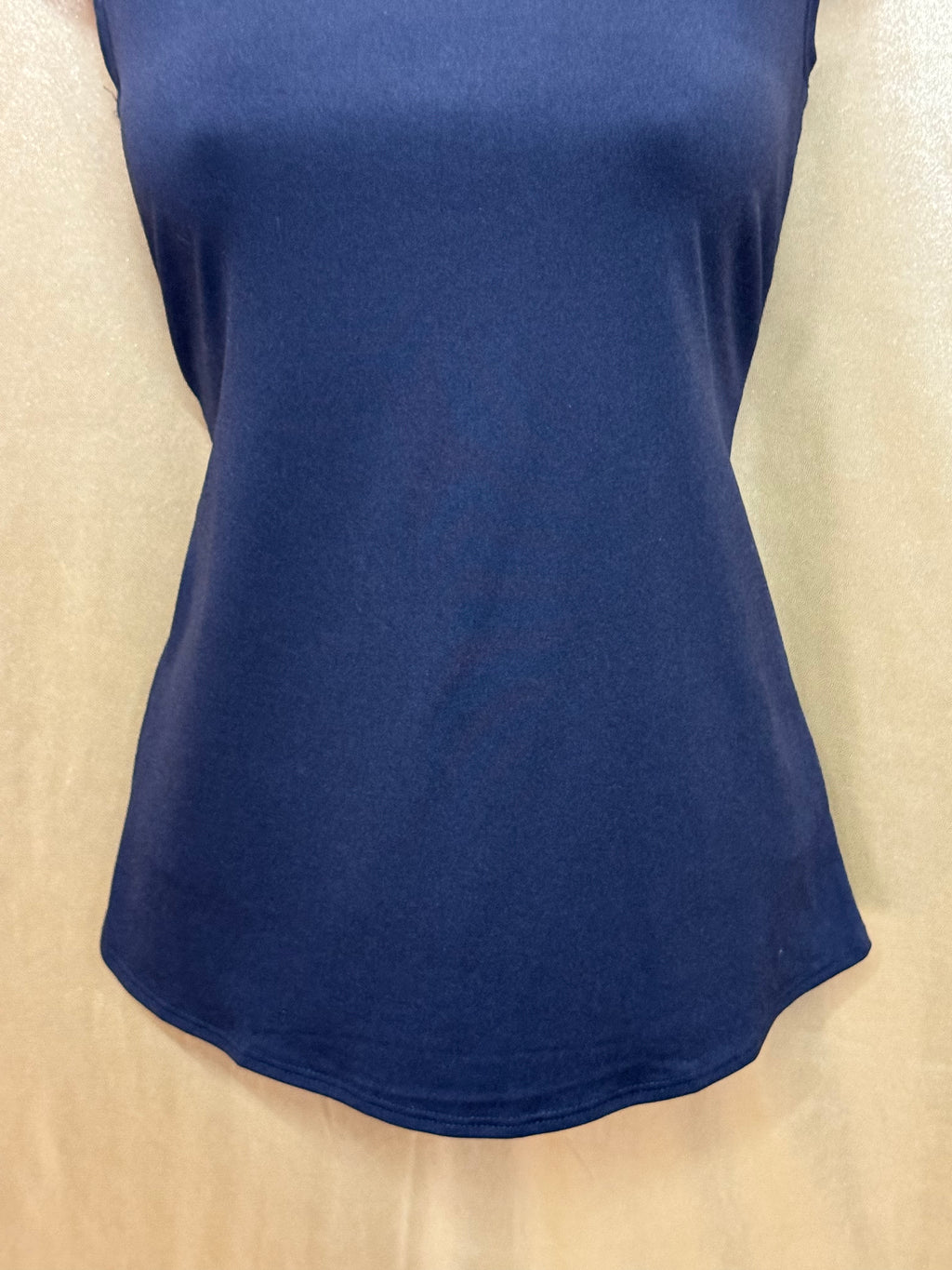 Kim Rogers Black Scoop Neck Sleeveless Blouse Size M Nylon Spandex Made in USA
