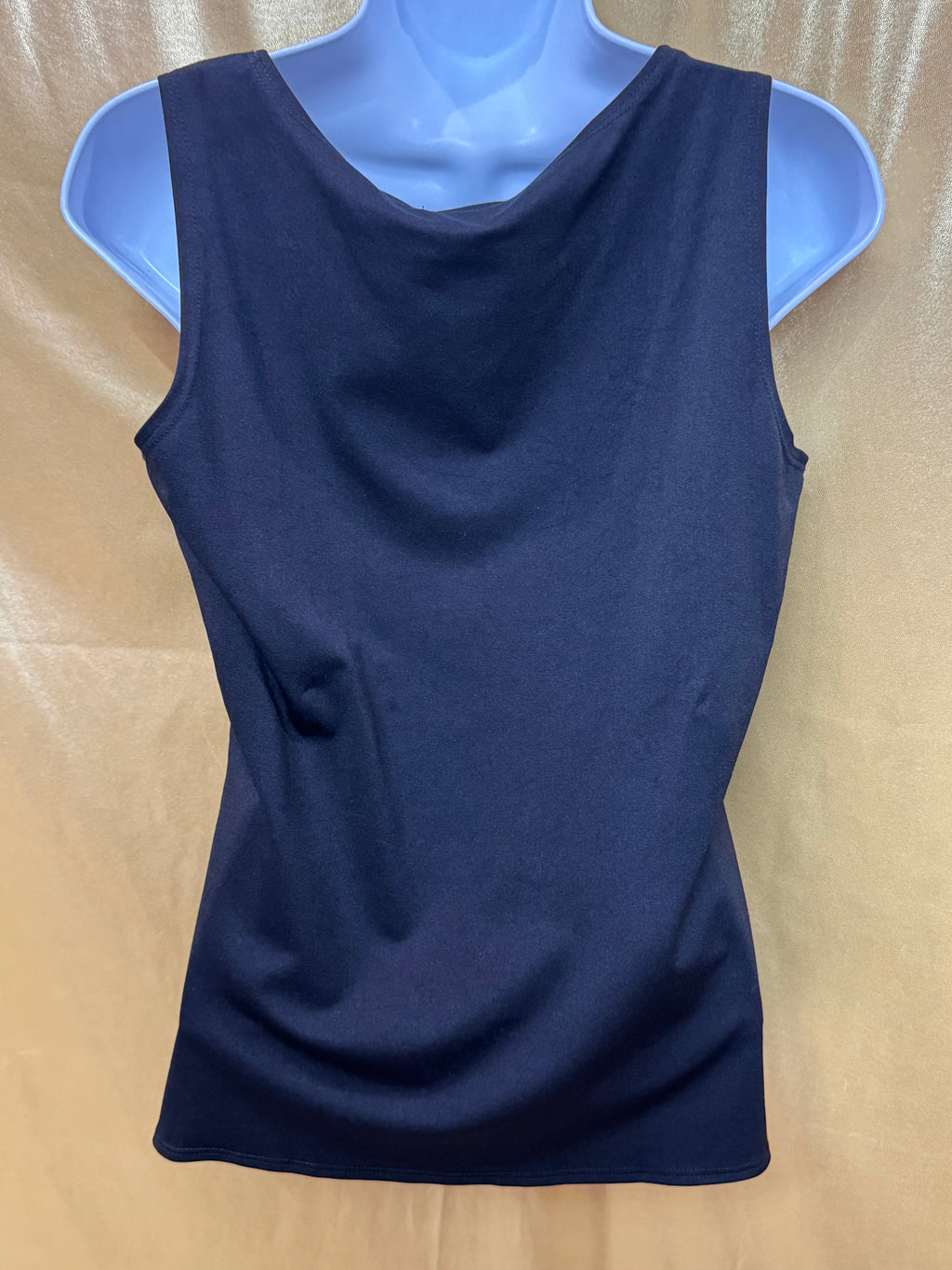 Kim Rogers Black Scoop Neck Sleeveless Blouse Size M Nylon Spandex Made in USA