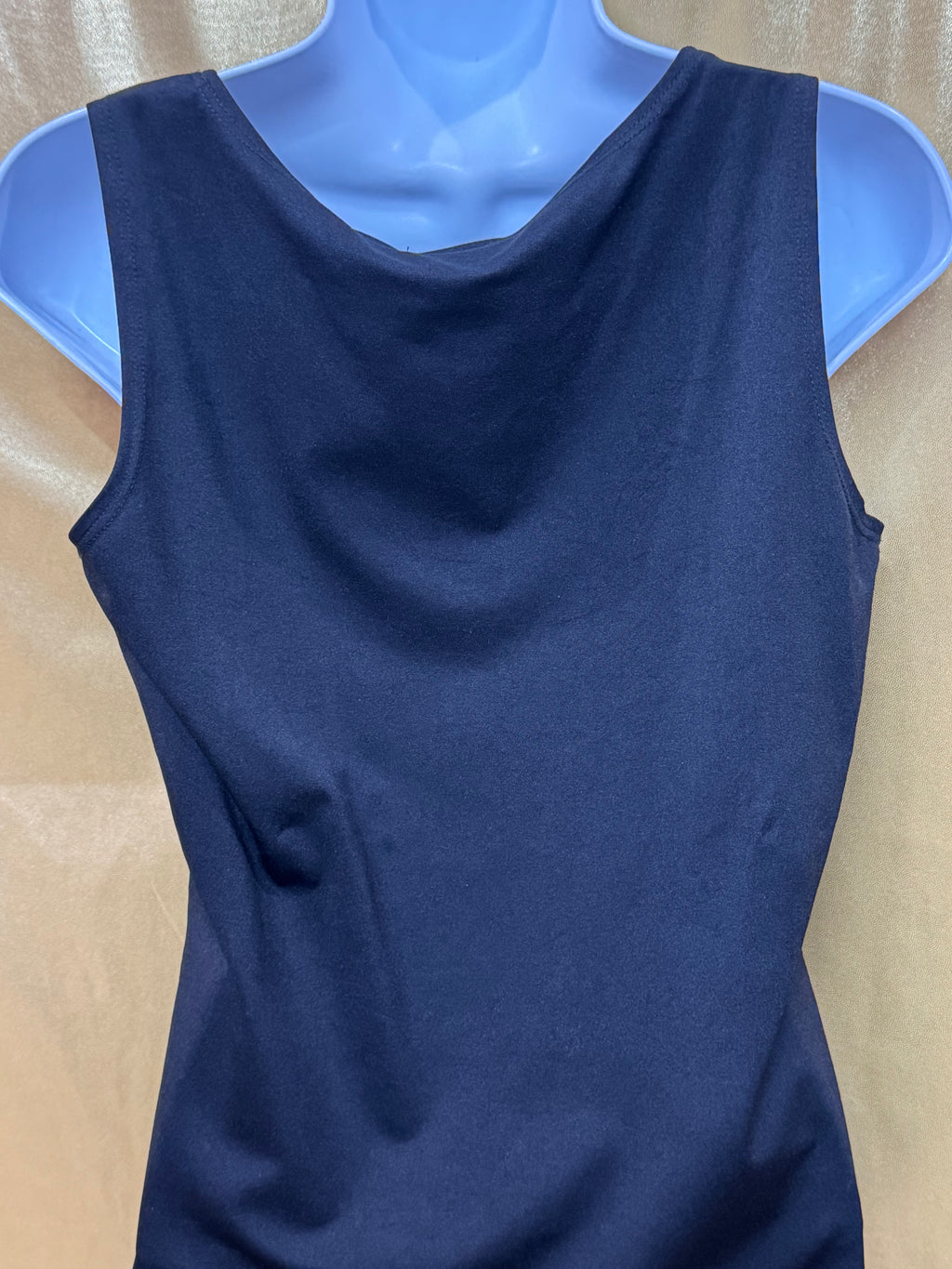 Kim Rogers Black Scoop Neck Sleeveless Blouse Size M Nylon Spandex Made in USA