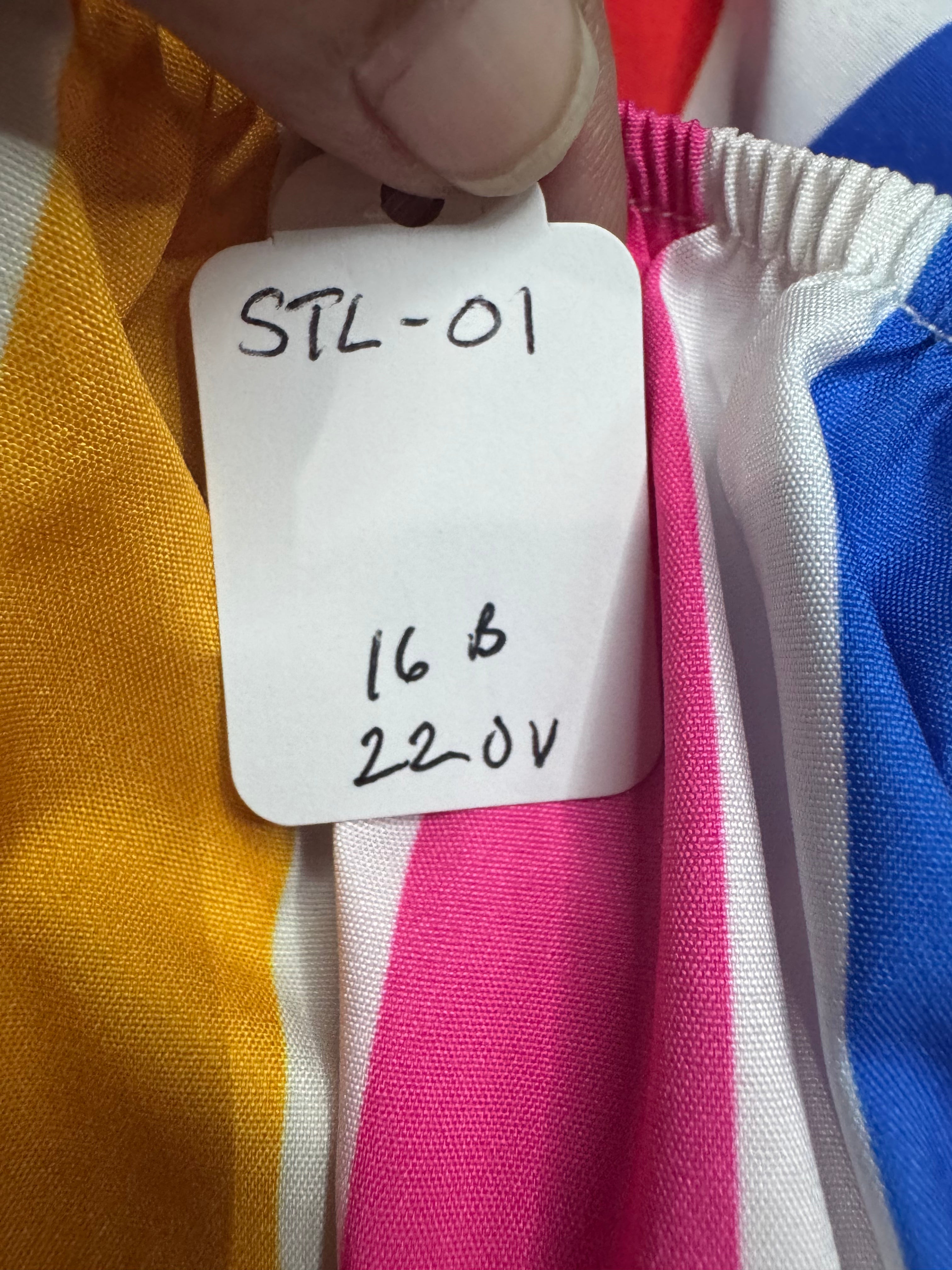 Colorful Vertical Stripe Off-The-Shoulder Tie-Front Top - Size Large